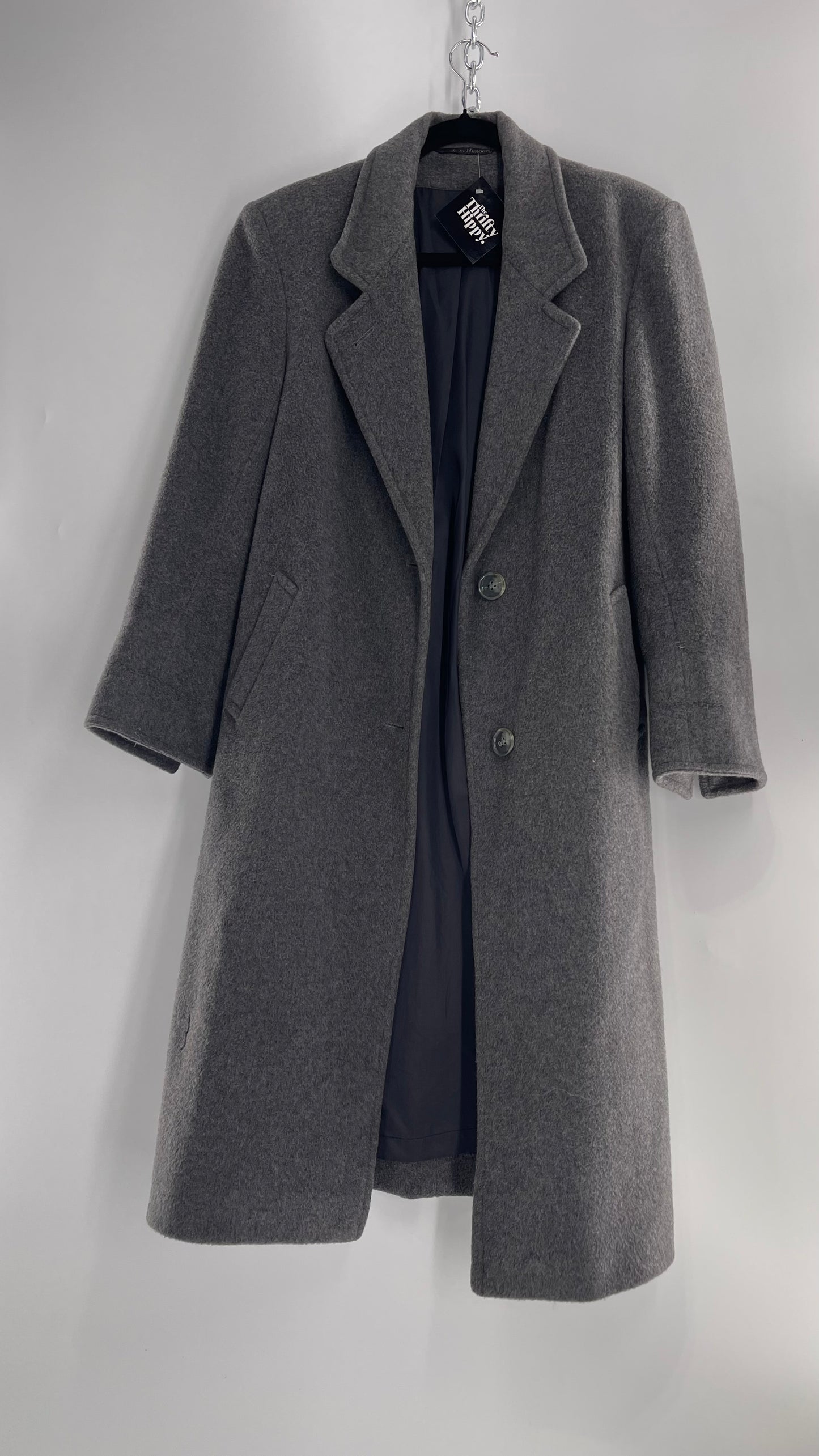 Vintage Grey Coat 35% Cashmere/ 50% Wool (C) (5/6)