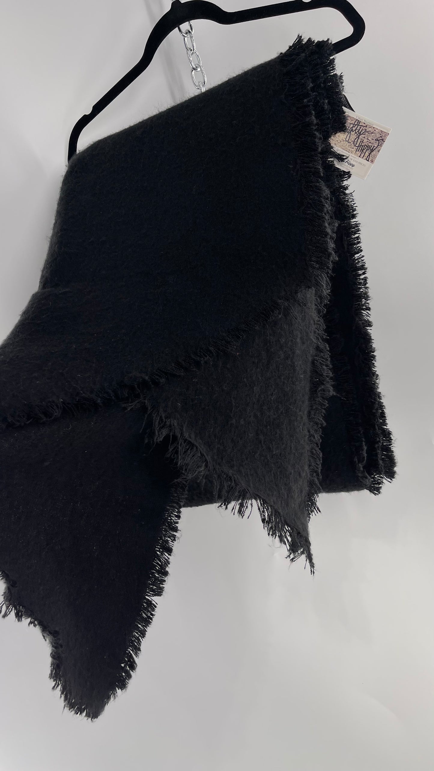 Free people Ultra Thick Voluminous Black Scarf