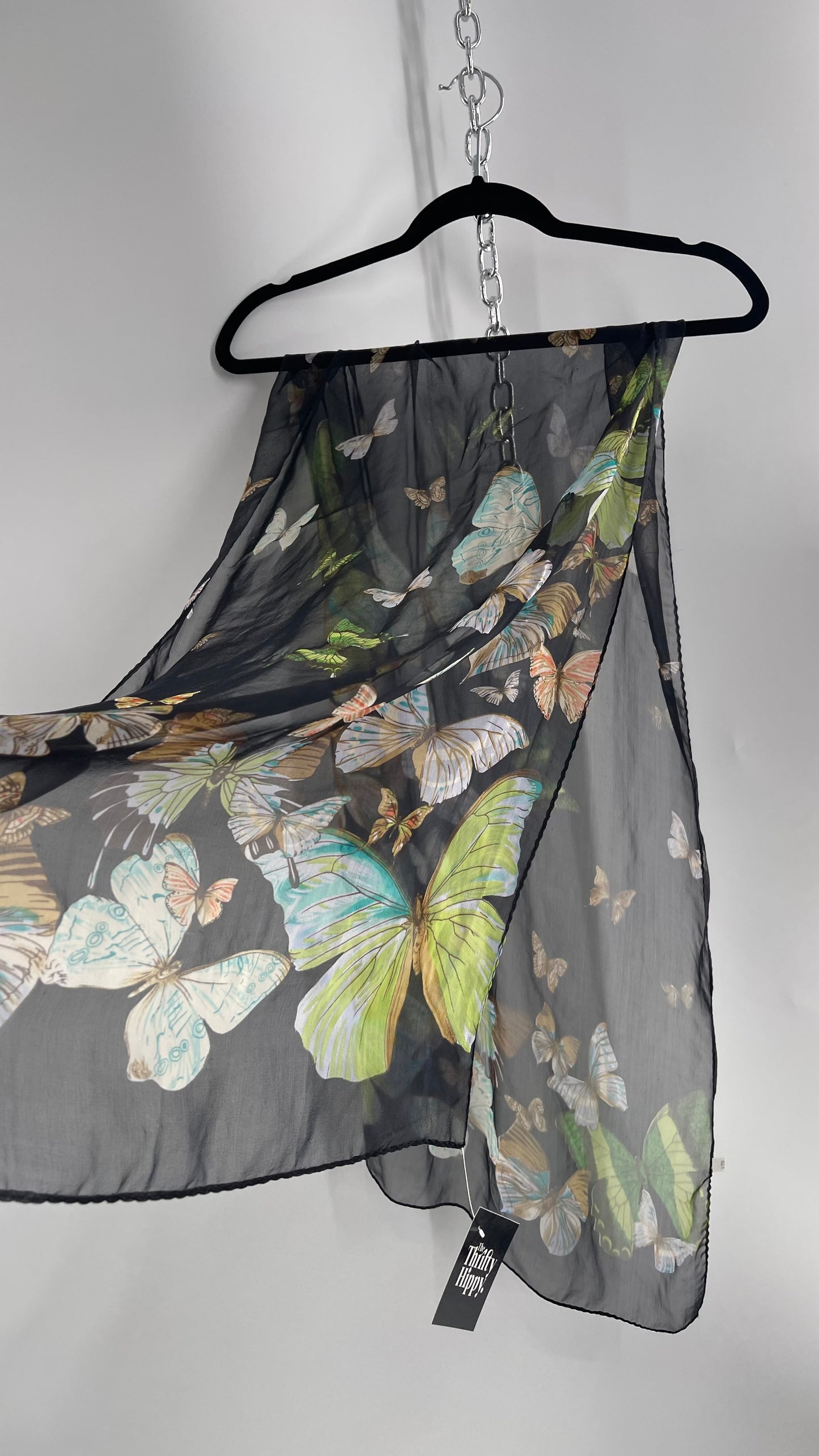 Vintage Butterfly Scarf 100% silk