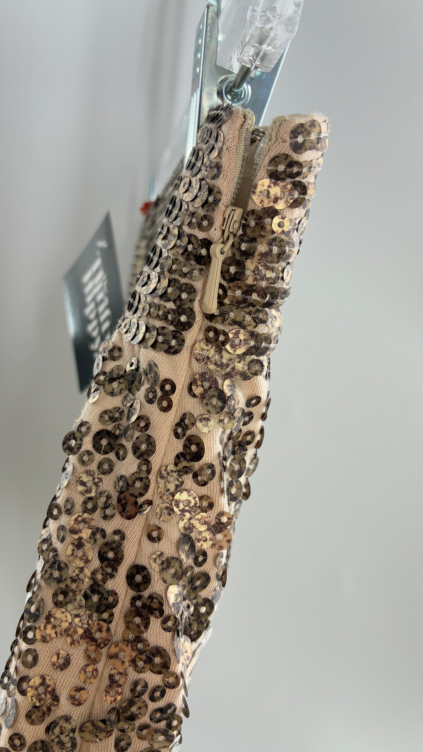 EXPRESS Sequin Bronze Skirt with Thick Band (XS)