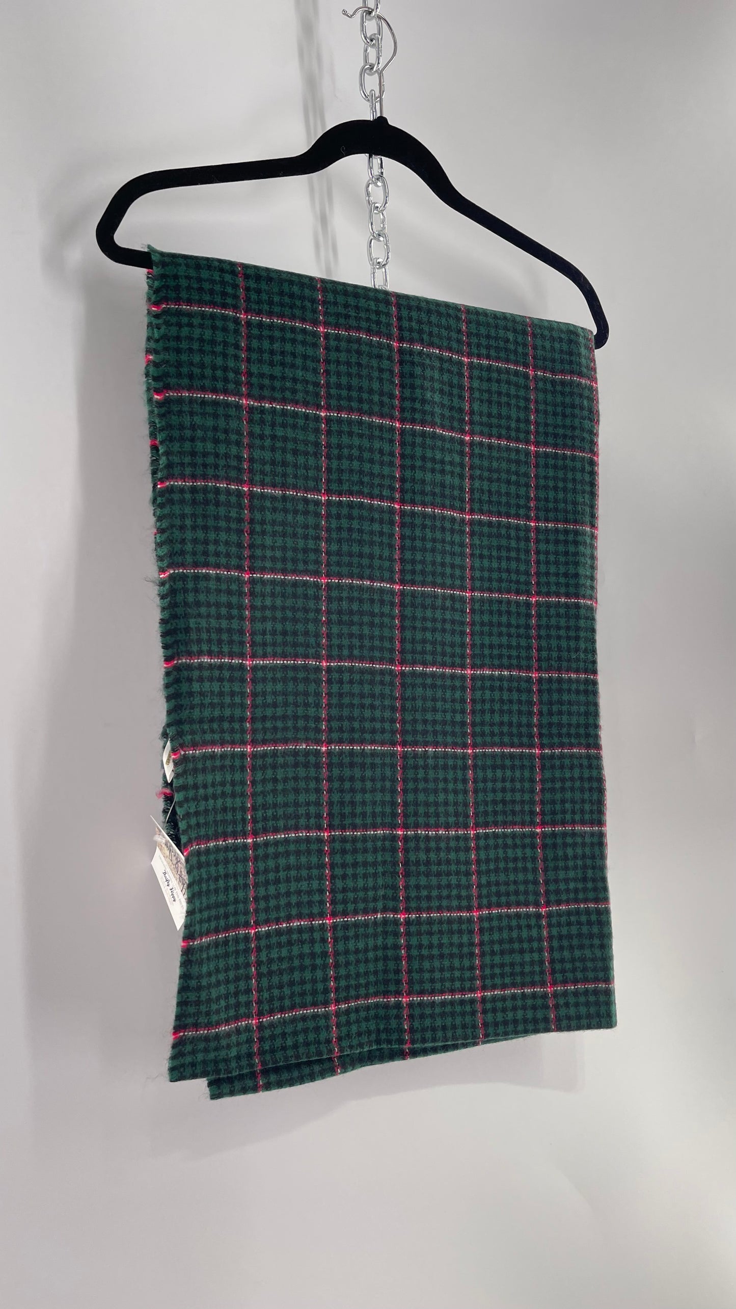 Maurices Forest Green and Pink Plaid Thick Scarf