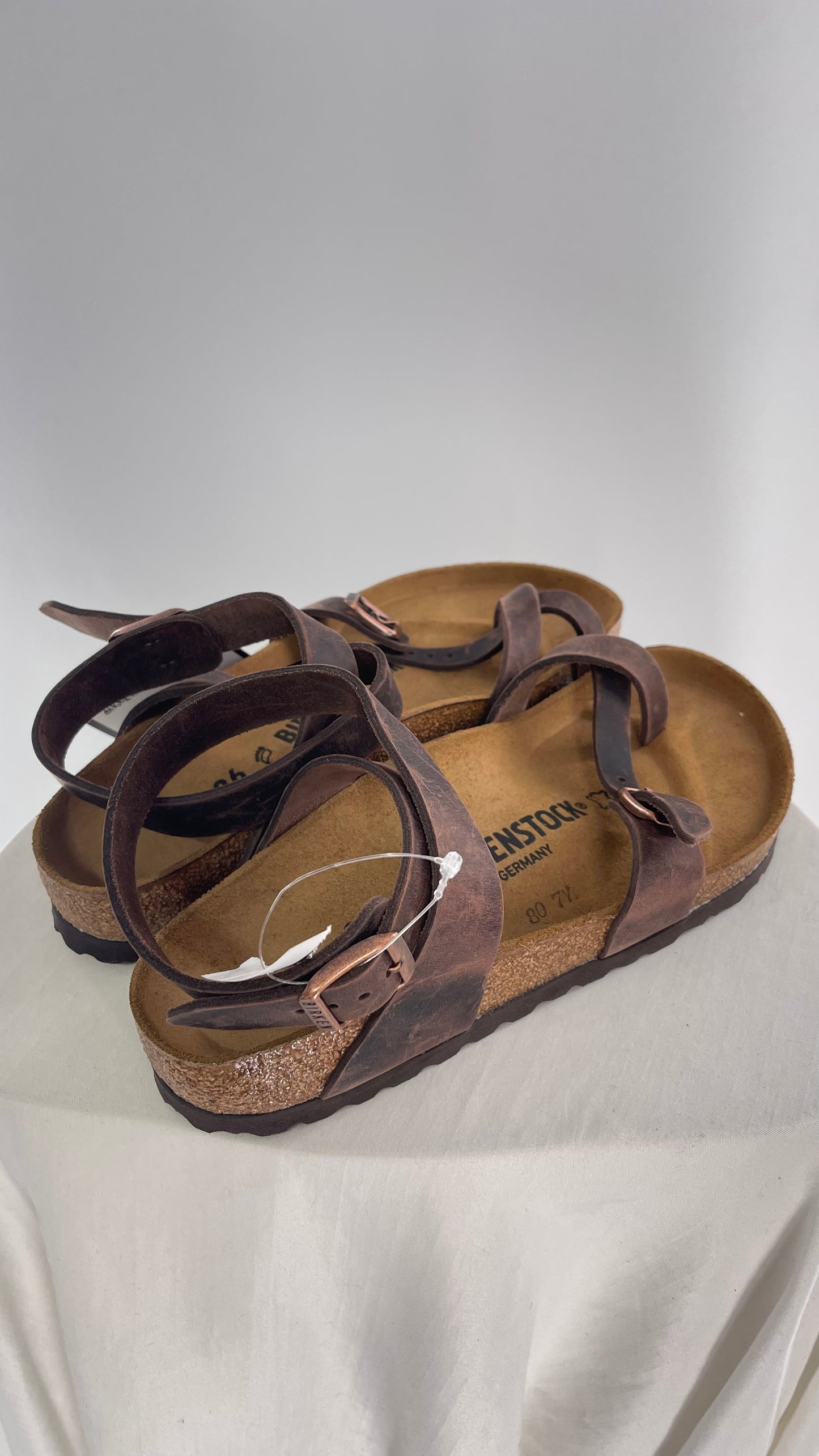 BIRKENSTOCK YARA Leather Strappy Sandal with Tags Attached (36)