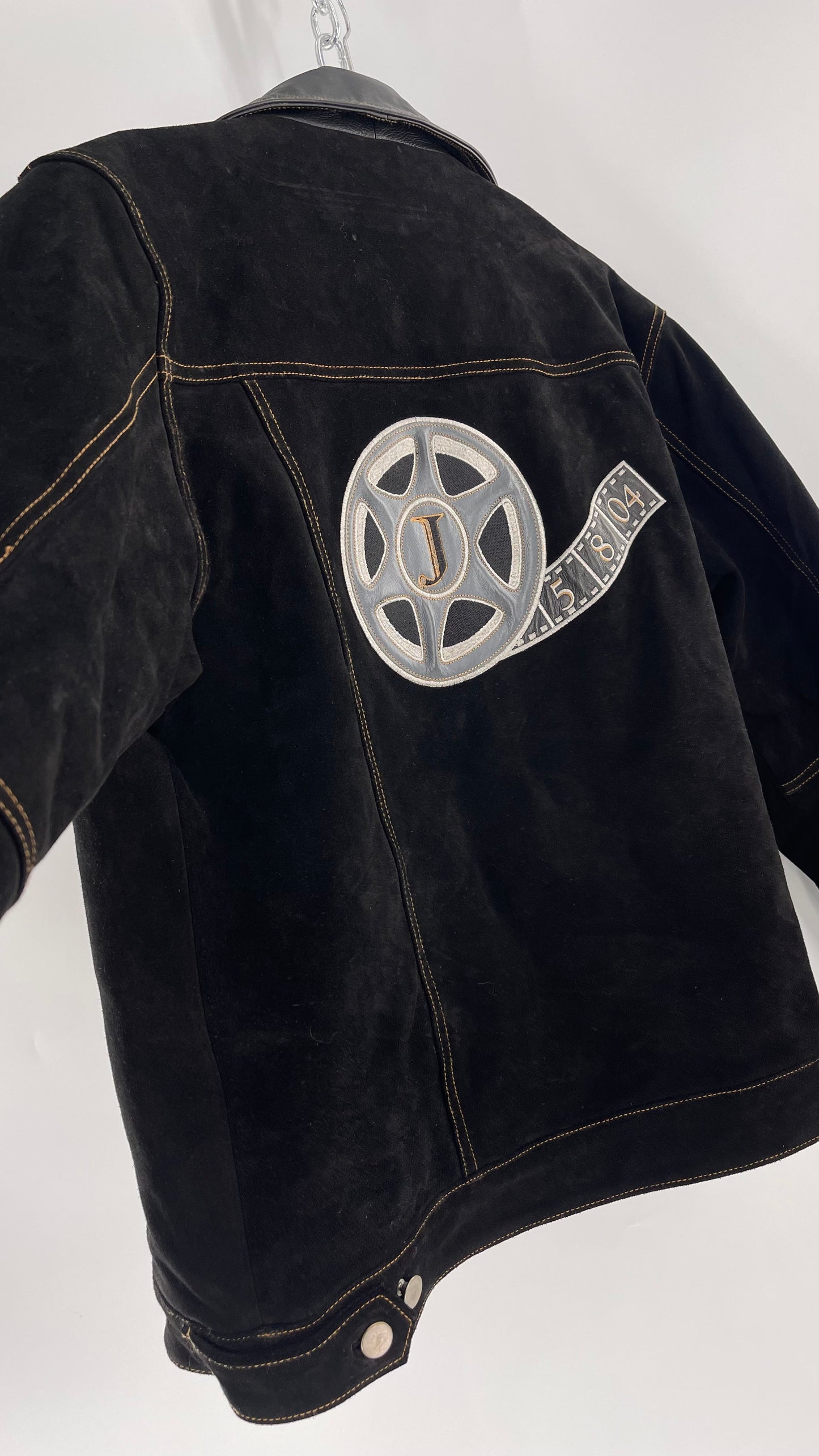 Vintage Extreme Black Suede Heavy Duty Cinematic Jacket (Medium)