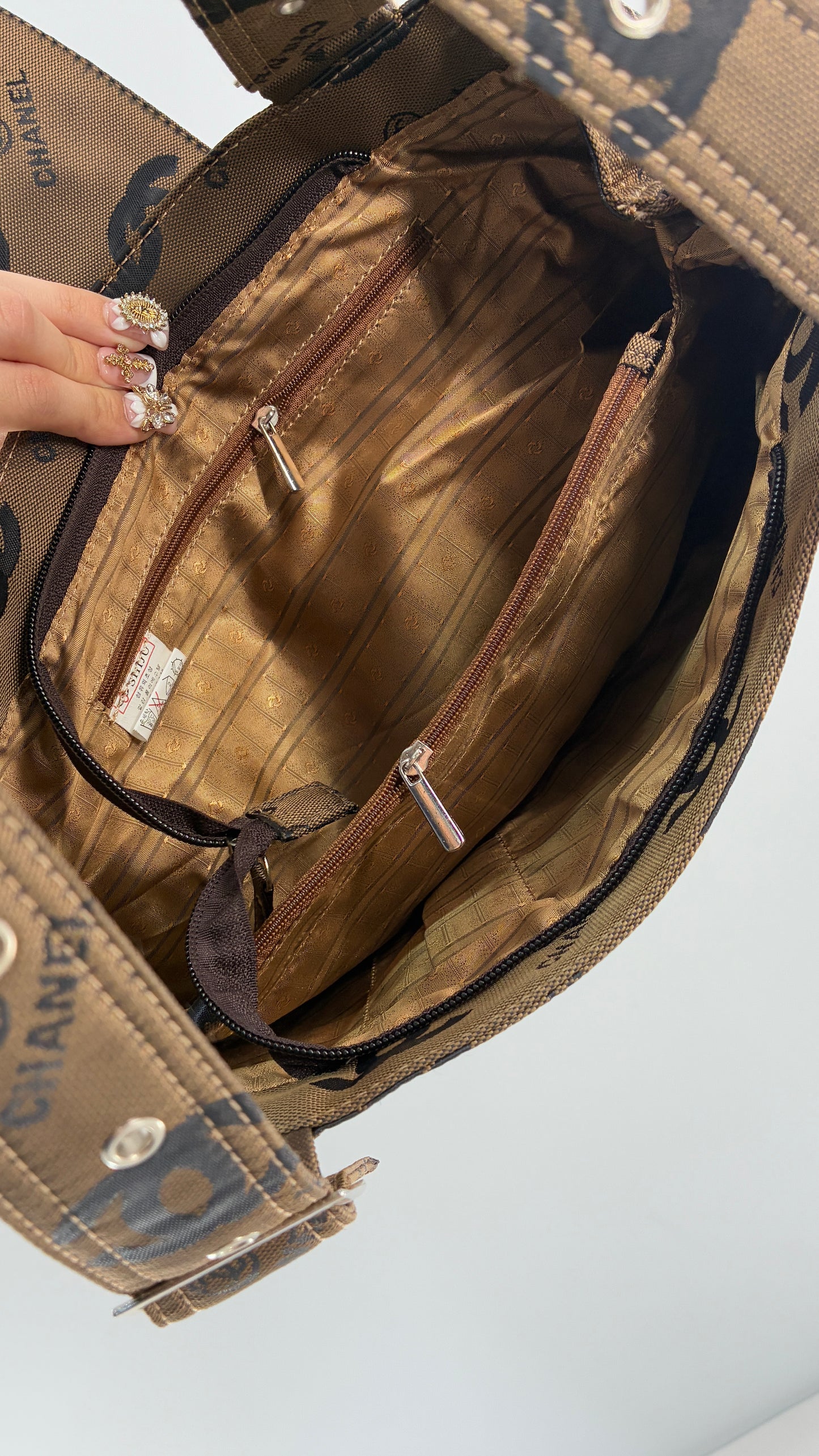 Vintage Kitschy Unauthenticated CHANEL All Over Monogram Buckle Bag