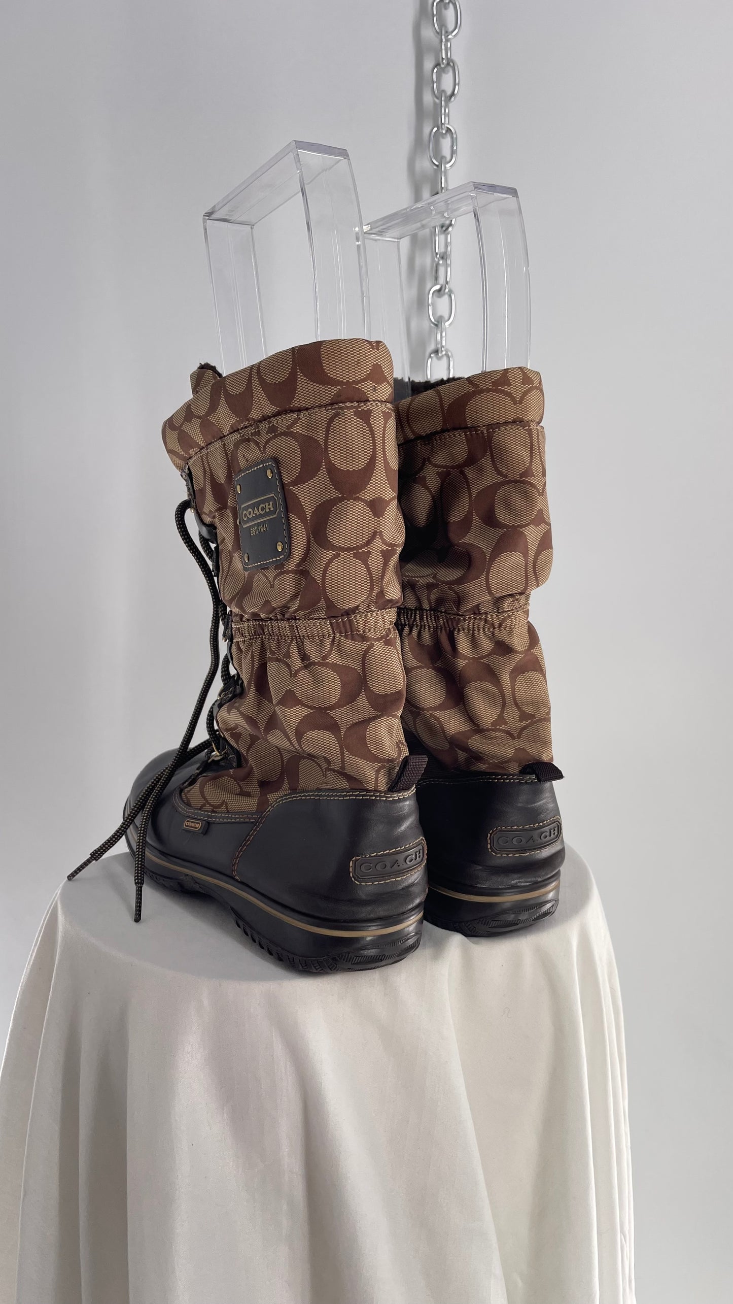 Vintage Coach Shaine Quilted Winter Monogram Boot (7)