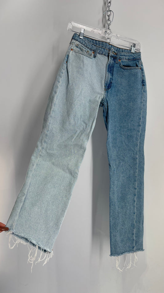 Vintage Straight Leg Split Wash Jeans (25)