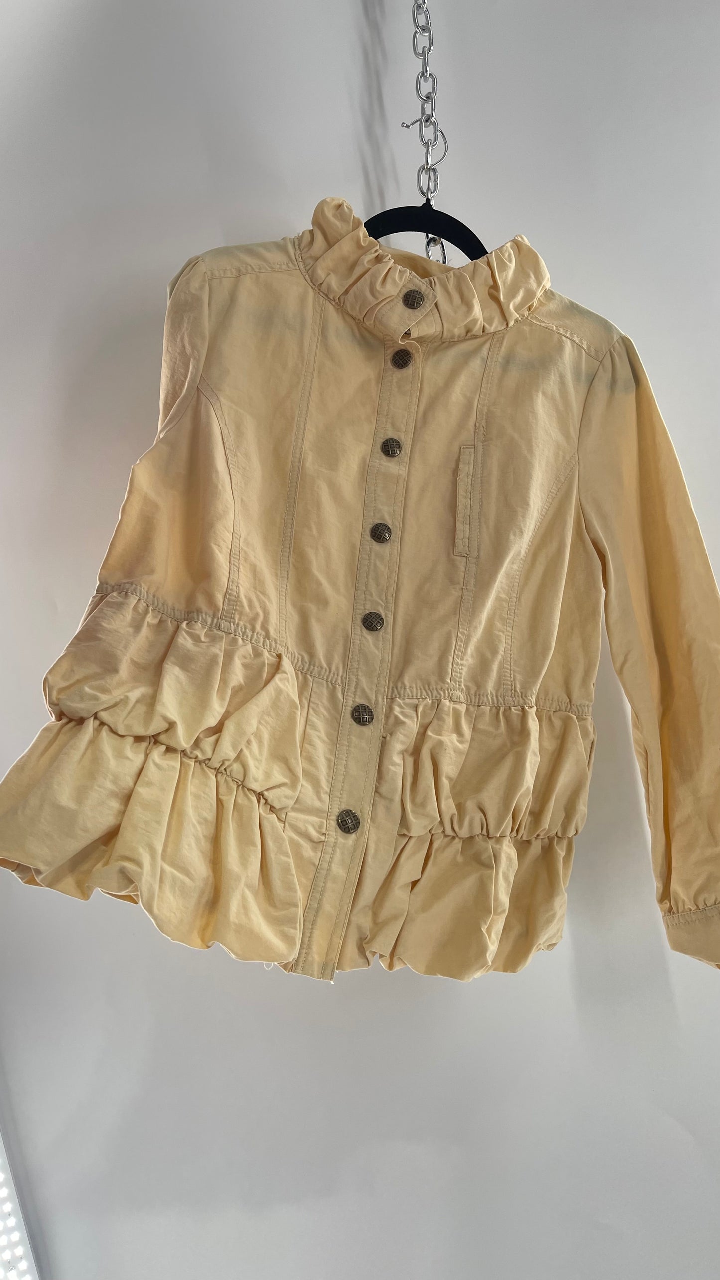 Vintage AMI Baby Yellow Beige Bubble Hem Jacket