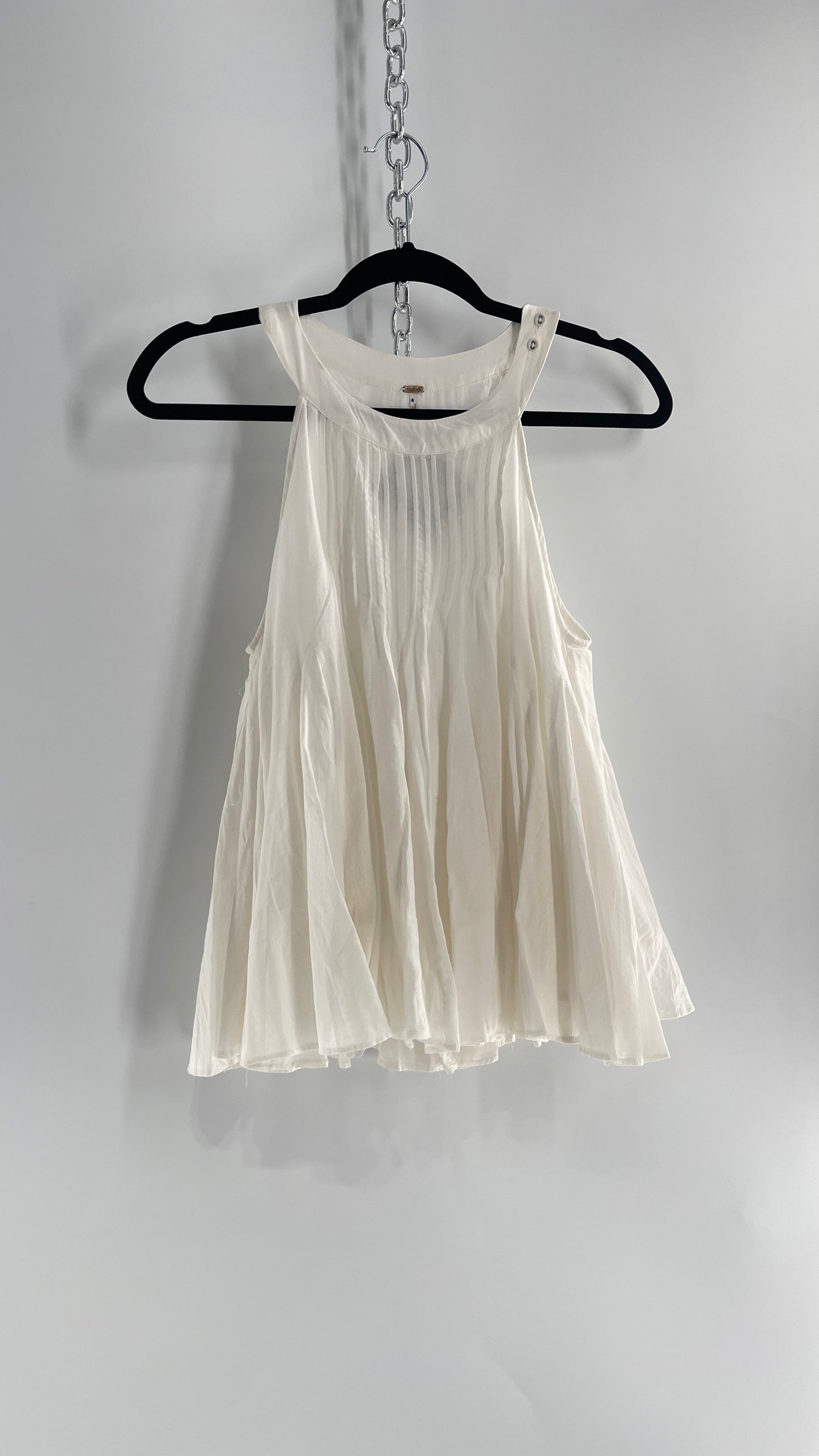 Free People White Pleated Tunic (XS)