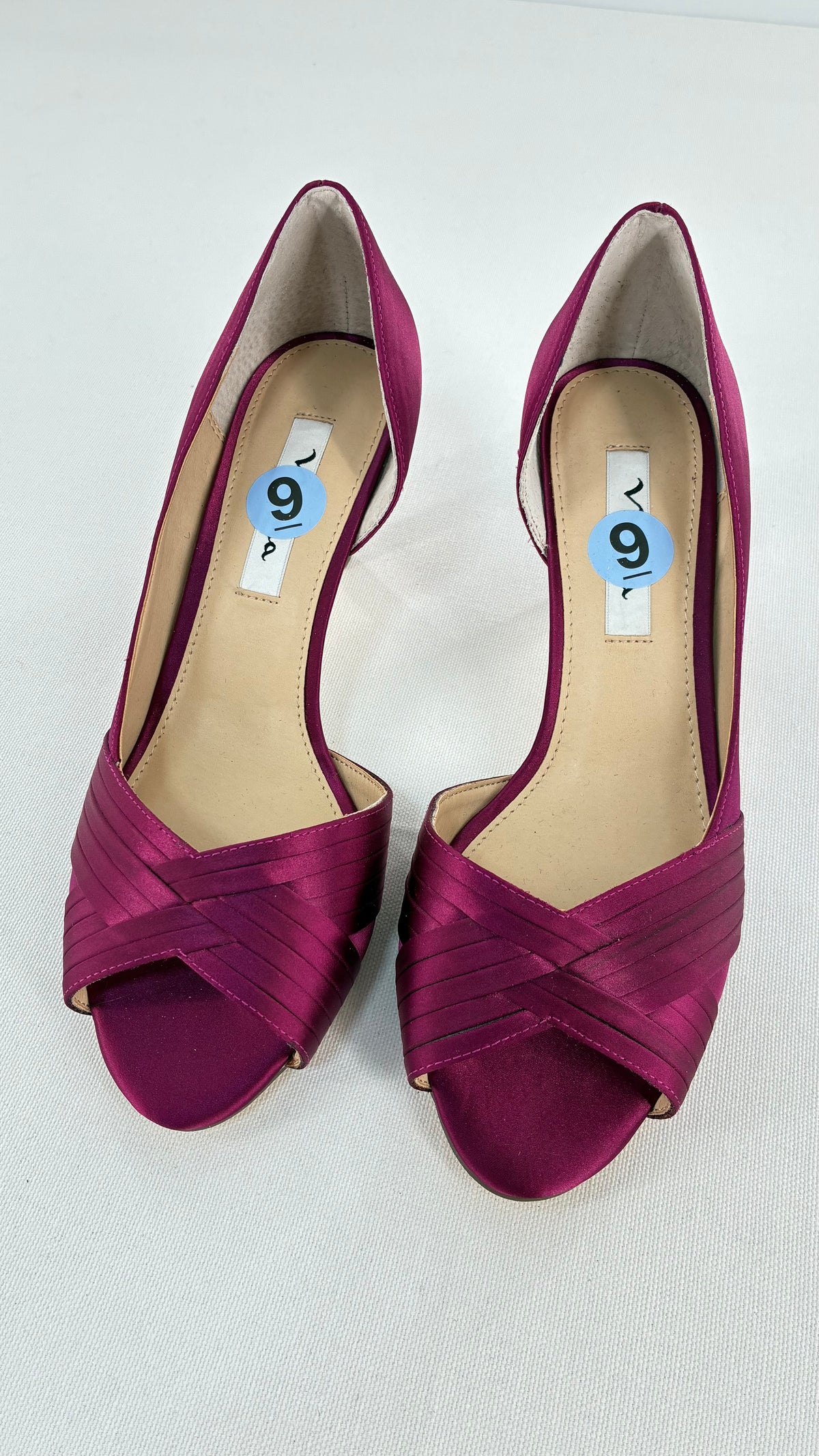 NINA Fuchsia Satin Kitten Heels (9)