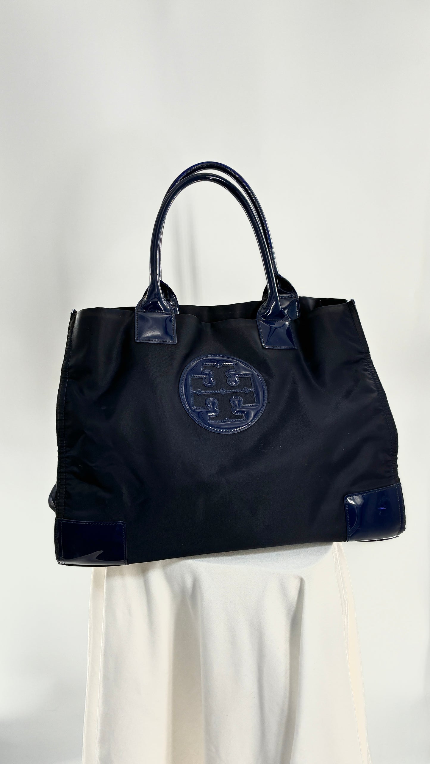 Vintage Tory Burch Navy Blue Ella Tote