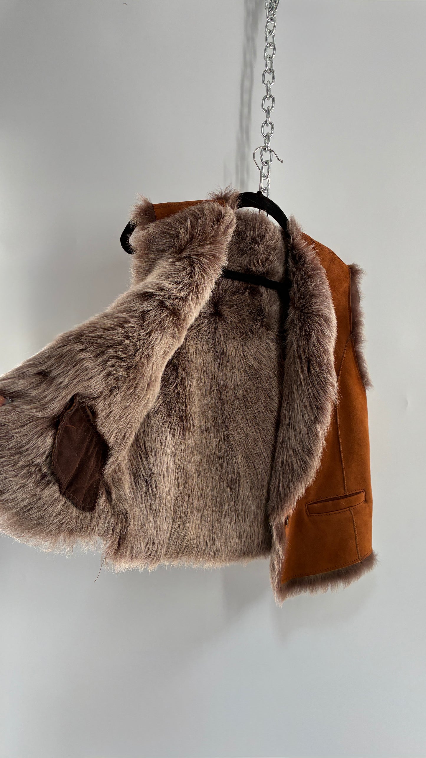 OVERLAND Genuine Fur and Sheepskin Suede Leather Vest Made in France (12)