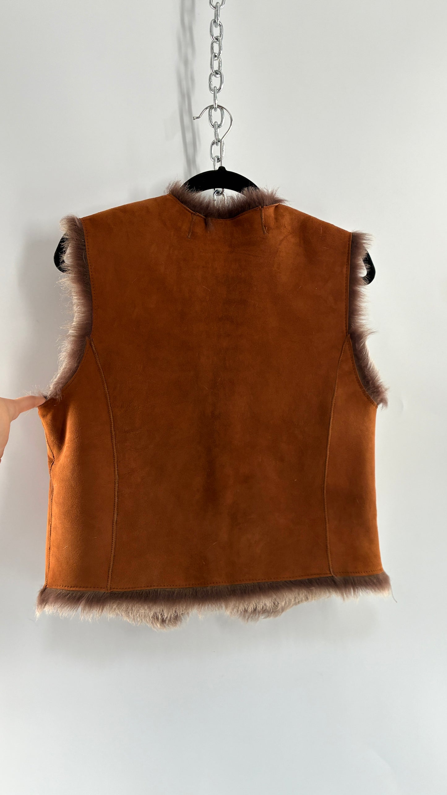 OVERLAND Genuine Fur and Sheepskin Suede Leather Vest Made in France (12)