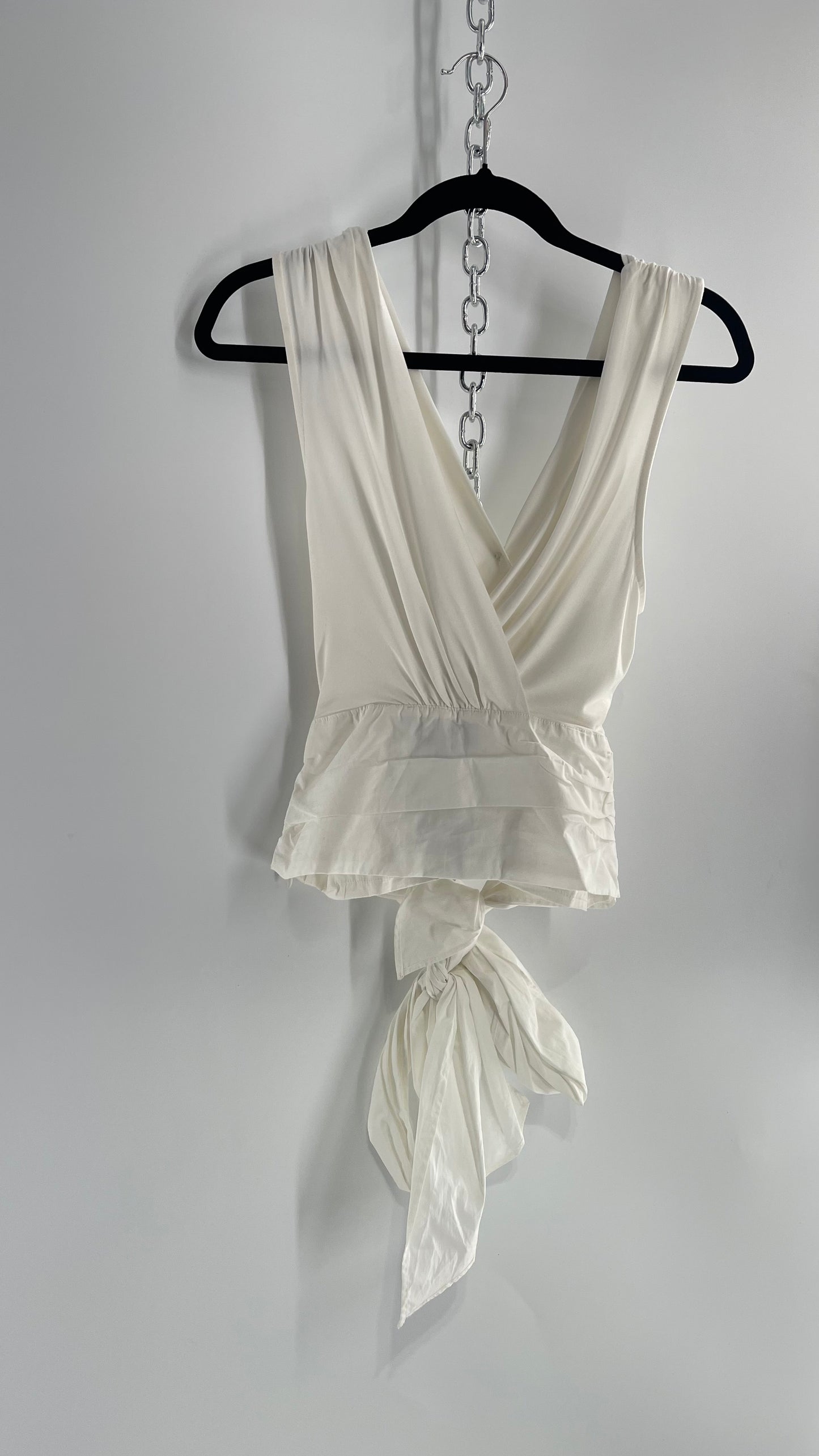 Sunday in Brooklyn Anthropologie White Wrap Around Tie Up Tank (Medium)