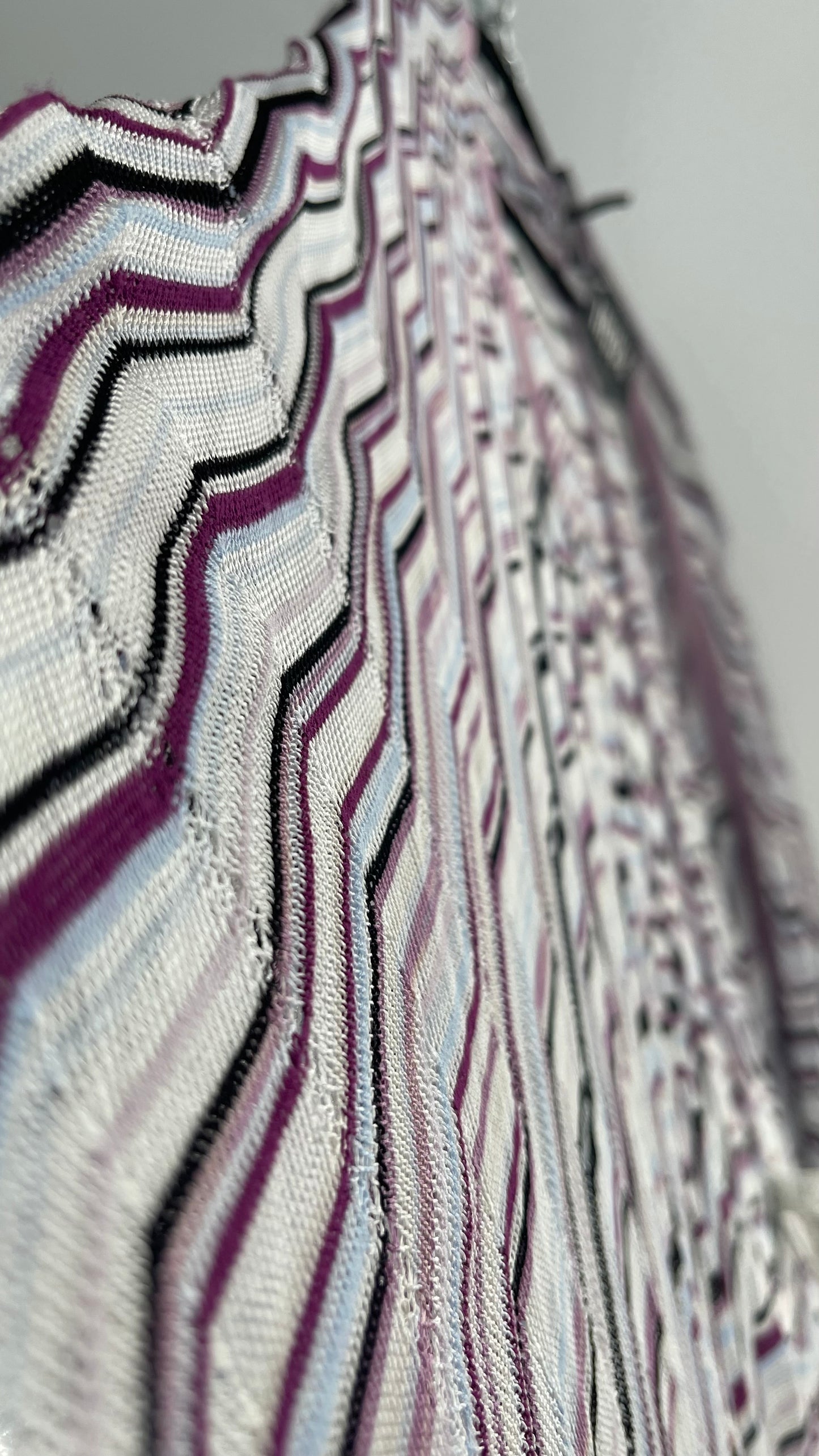 White House| Black Market Purple Blue Black Knit Striped Shawl Cape (M/L)