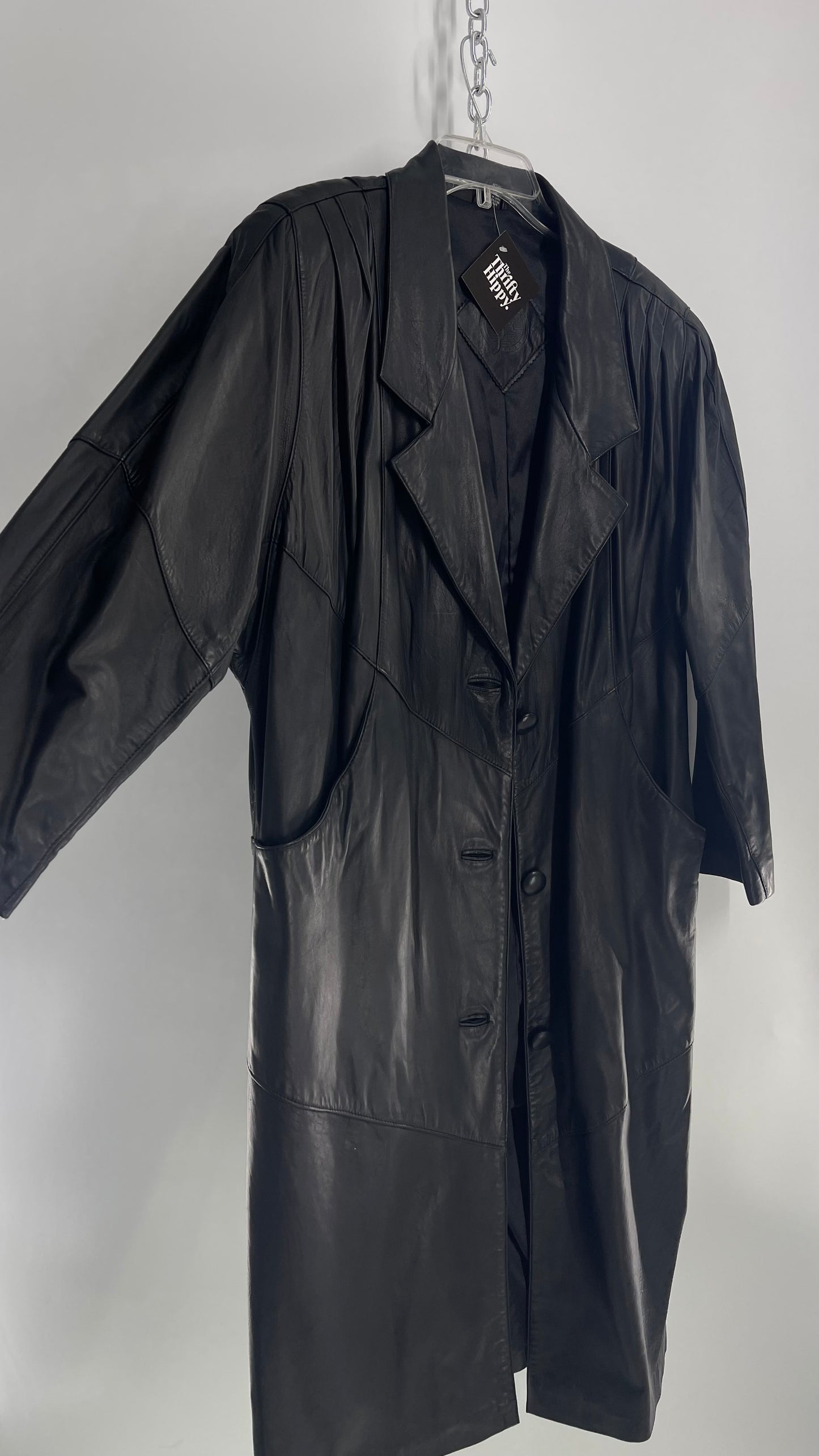 Vintage Jacqueline Ferrar Soft Leather Duster Coat (Large Petite)