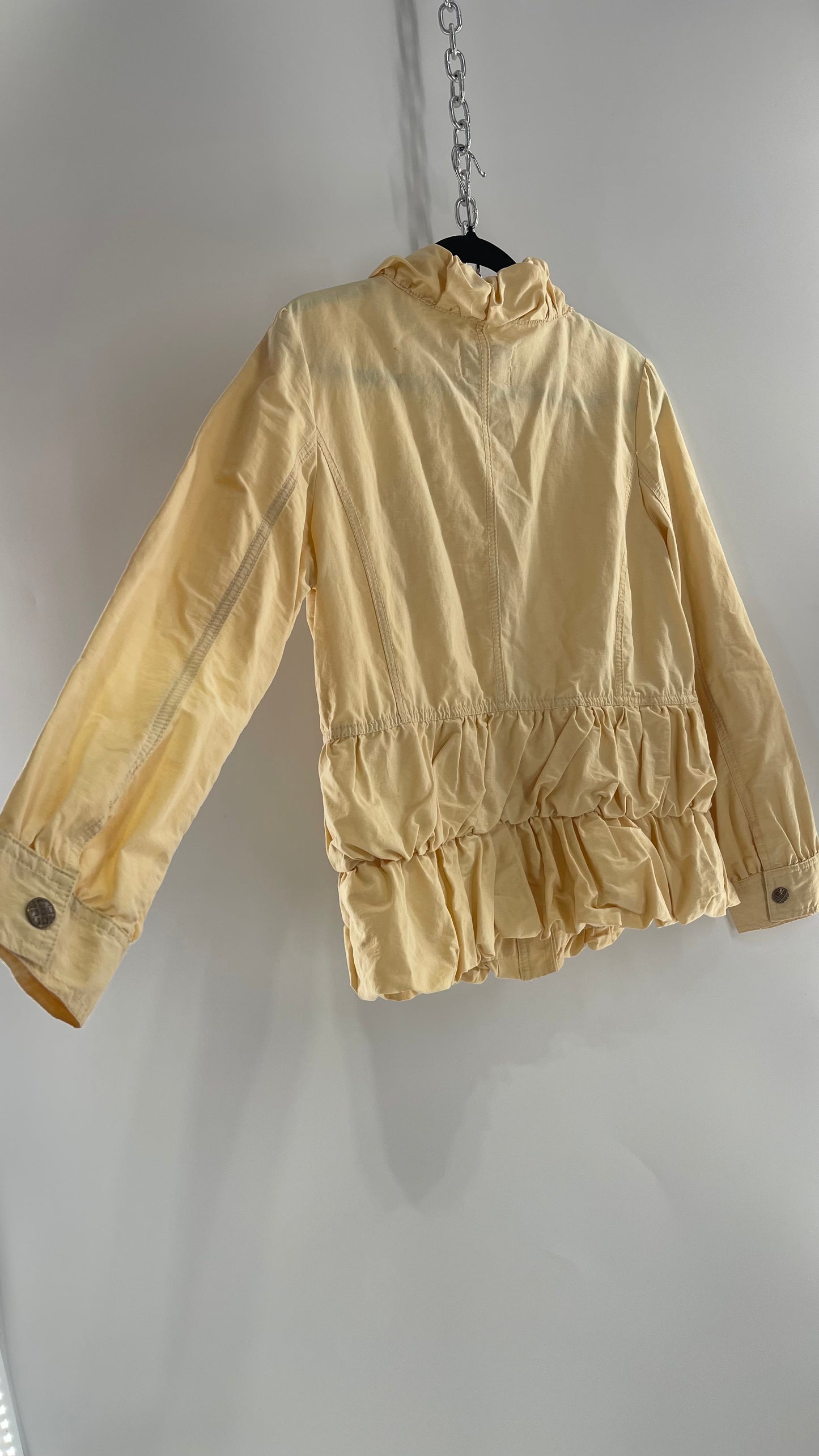 Vintage AMI Baby Yellow Beige Bubble Hem Jacket