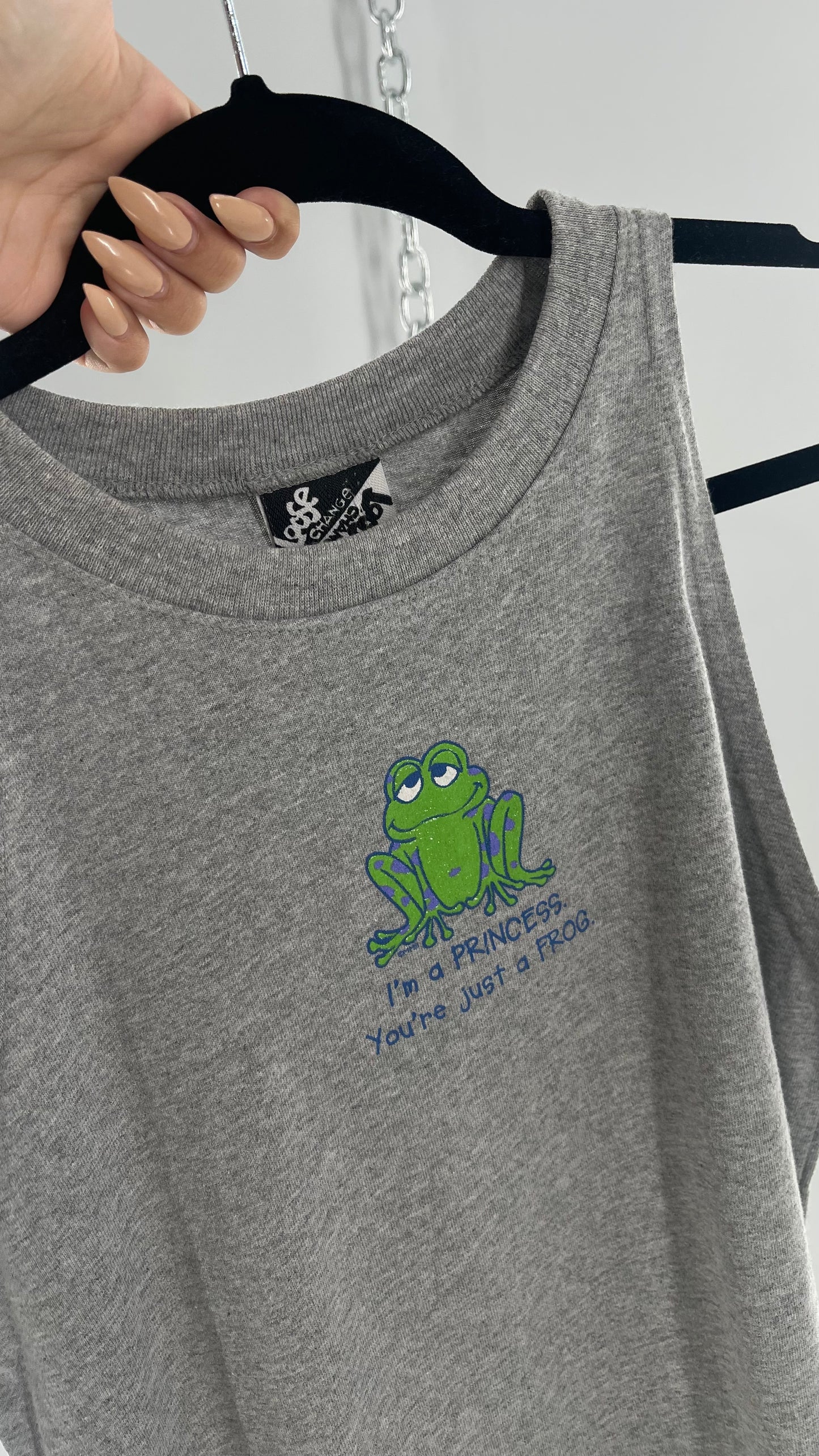 Deadstock Vintage Cropped Tank “I’m a Princess. You’re just a frog”