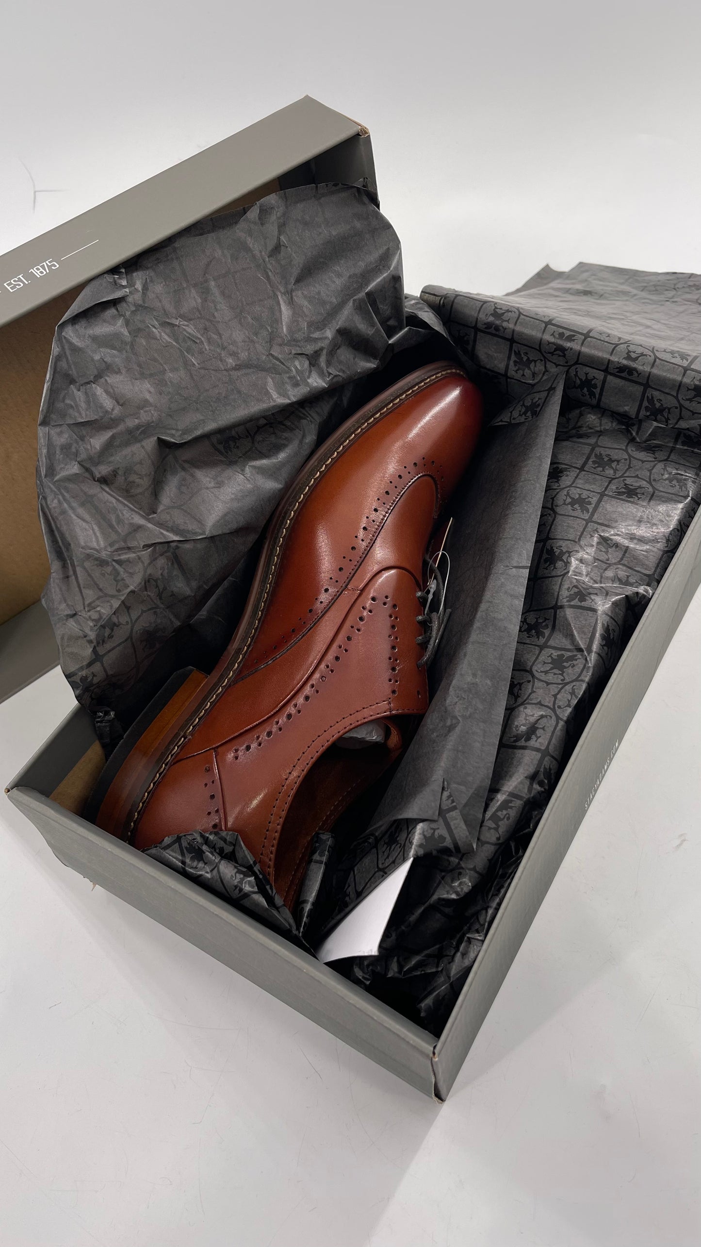 Stacy Adam’s Cognac Leather Brown MacArthur Oxford Dress Shoes (9)