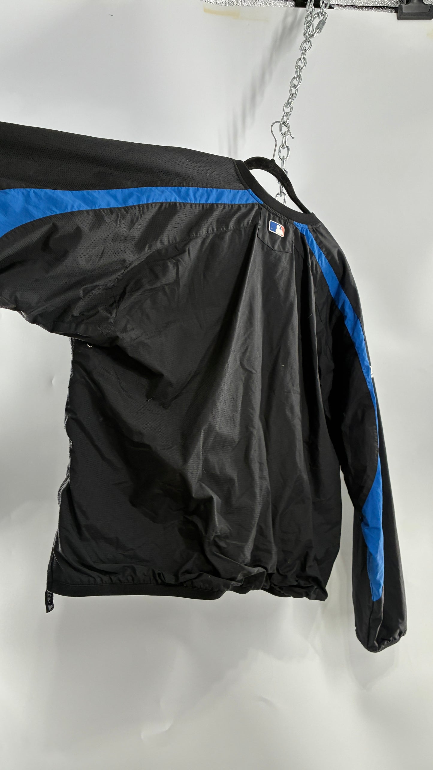 Vintage METS Men’s Windbreaker Sweater with Side Zippers and Pockets (XL)