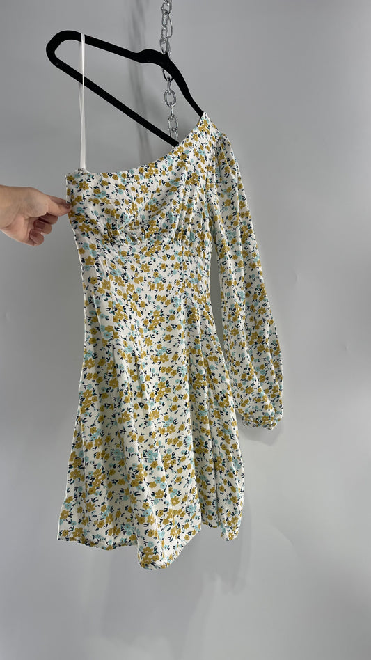 Free People One Sleeve Floral Dress (0)