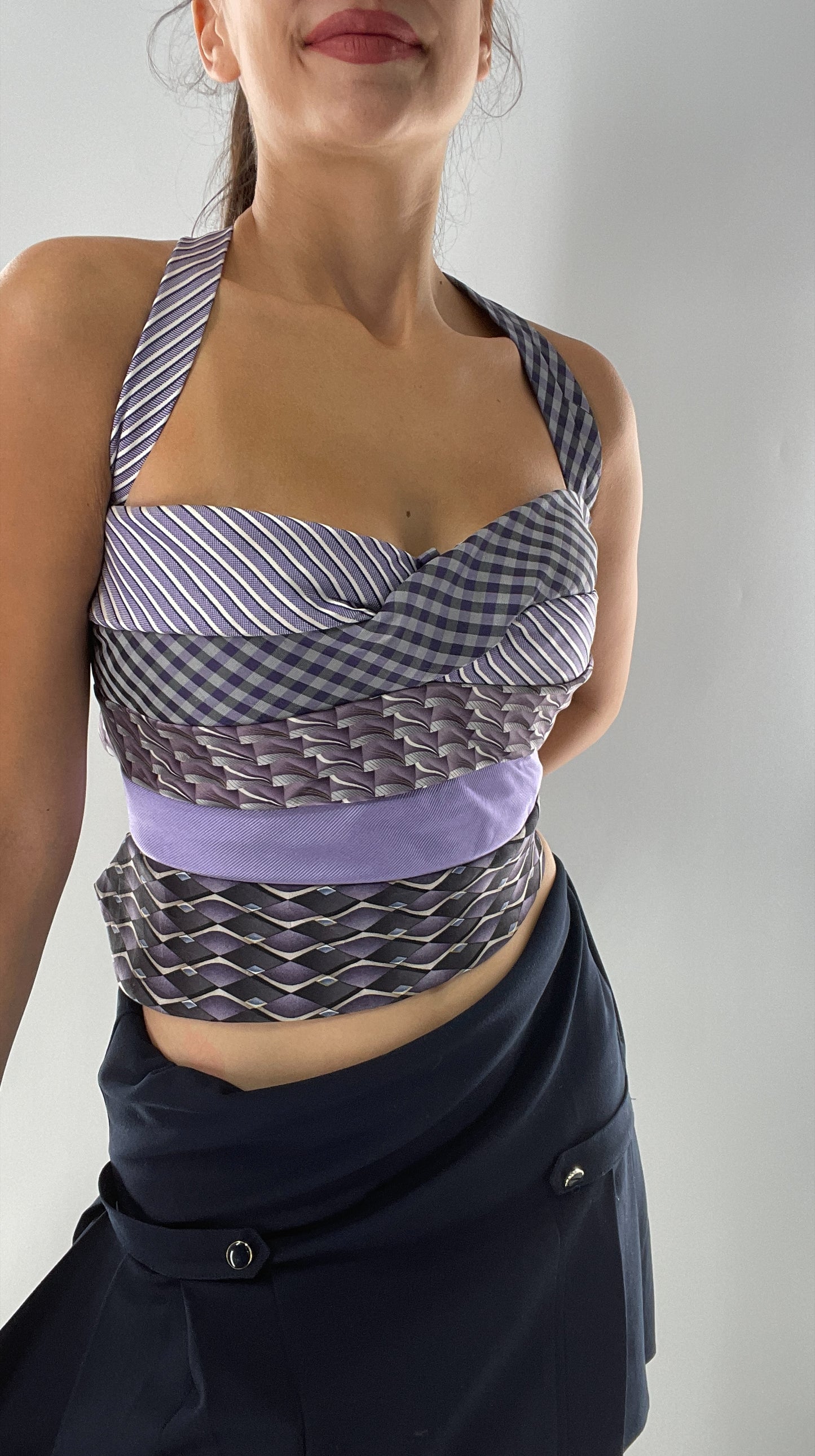 All Tied Up Custom Handmade Top Purple (One Size)