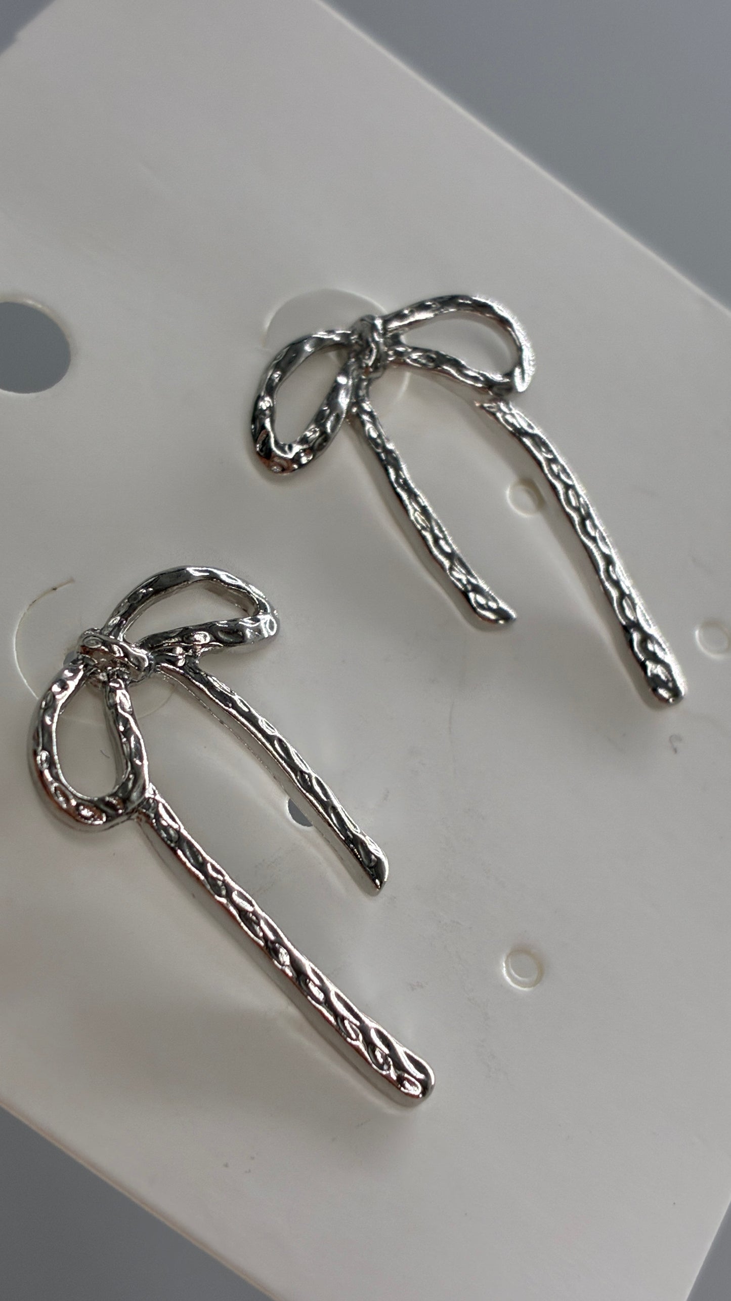 Silver Bow Earrings
