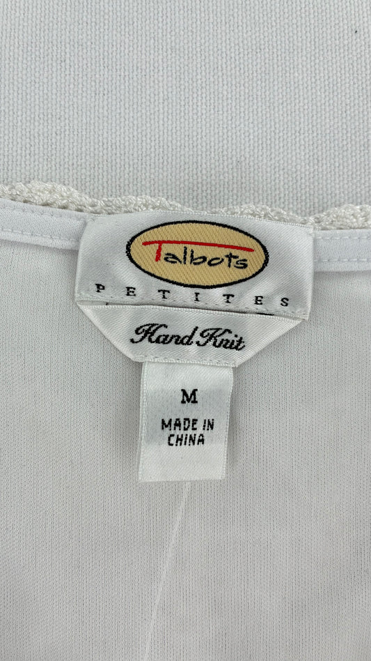 Deadstock Vintage TALBOTS White Crochet Sleeveless Top (Medium)