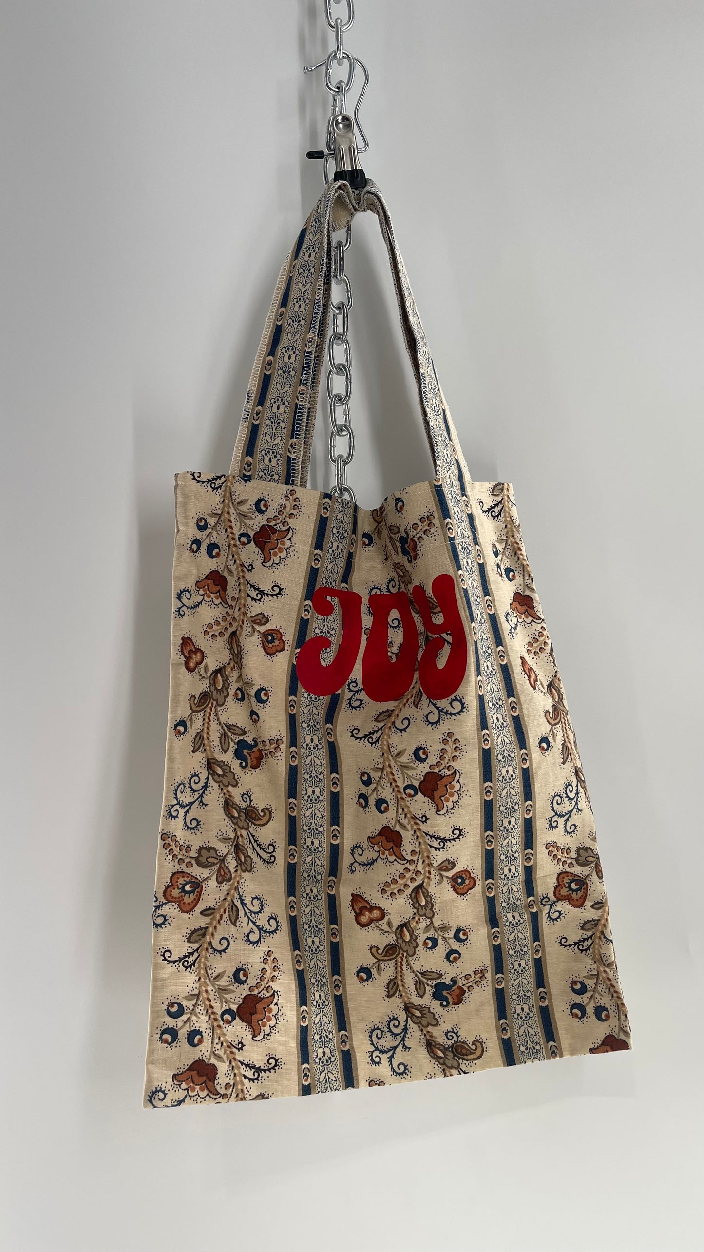 Vintage 1970s Handmade Joy Hippy Tote