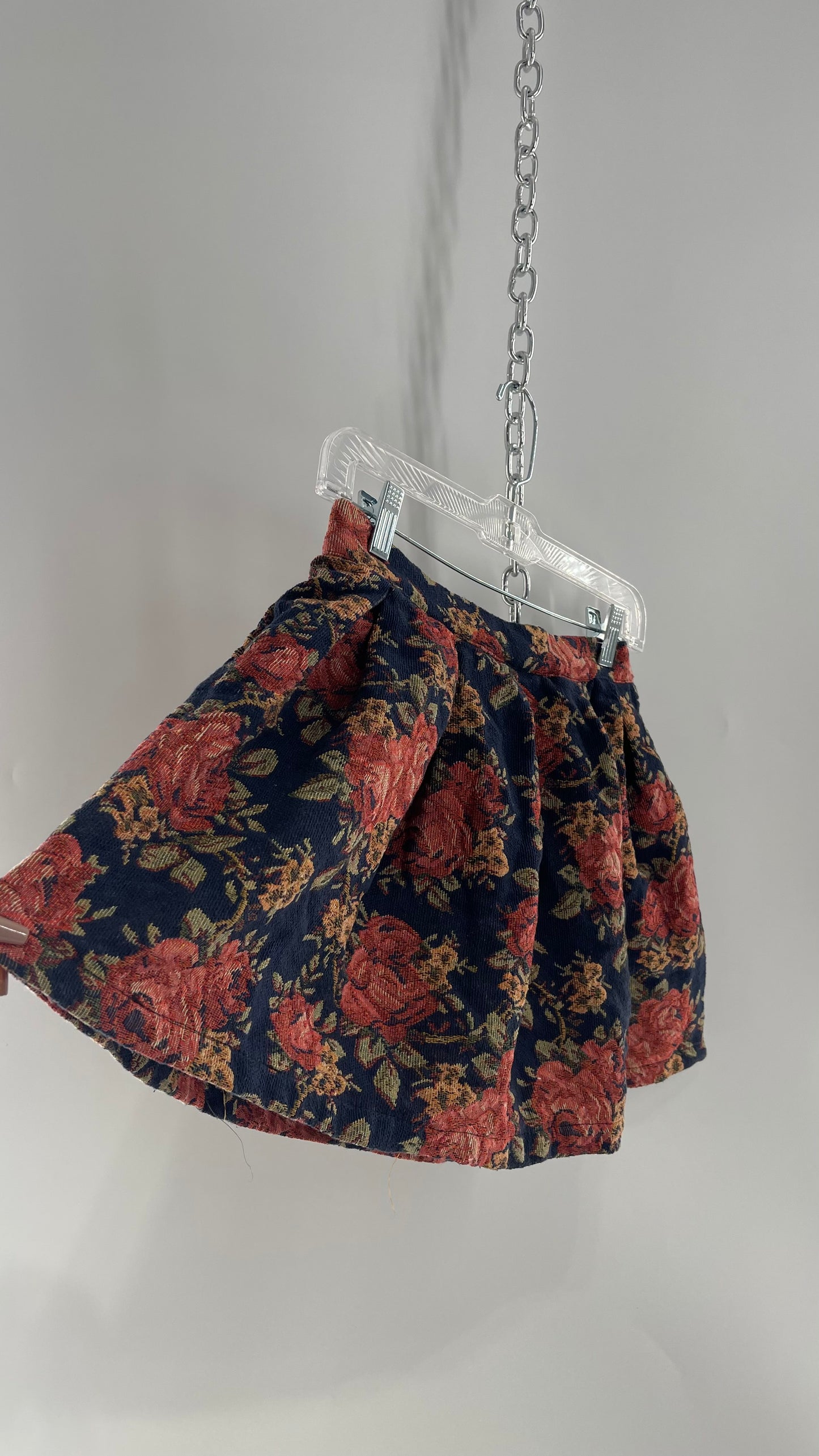 DAIA Micro Mini Floral Tapestry Skirt (Small)