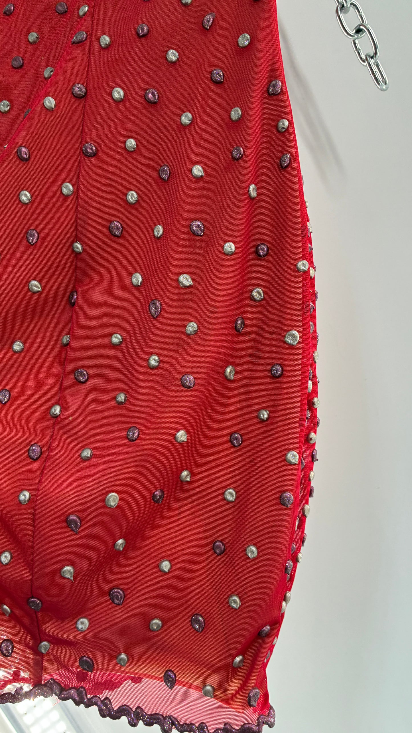 Vintage HOLT Hand Painted in MIAMI Mesh Mini Dress with Wired Corset Bust (XS)