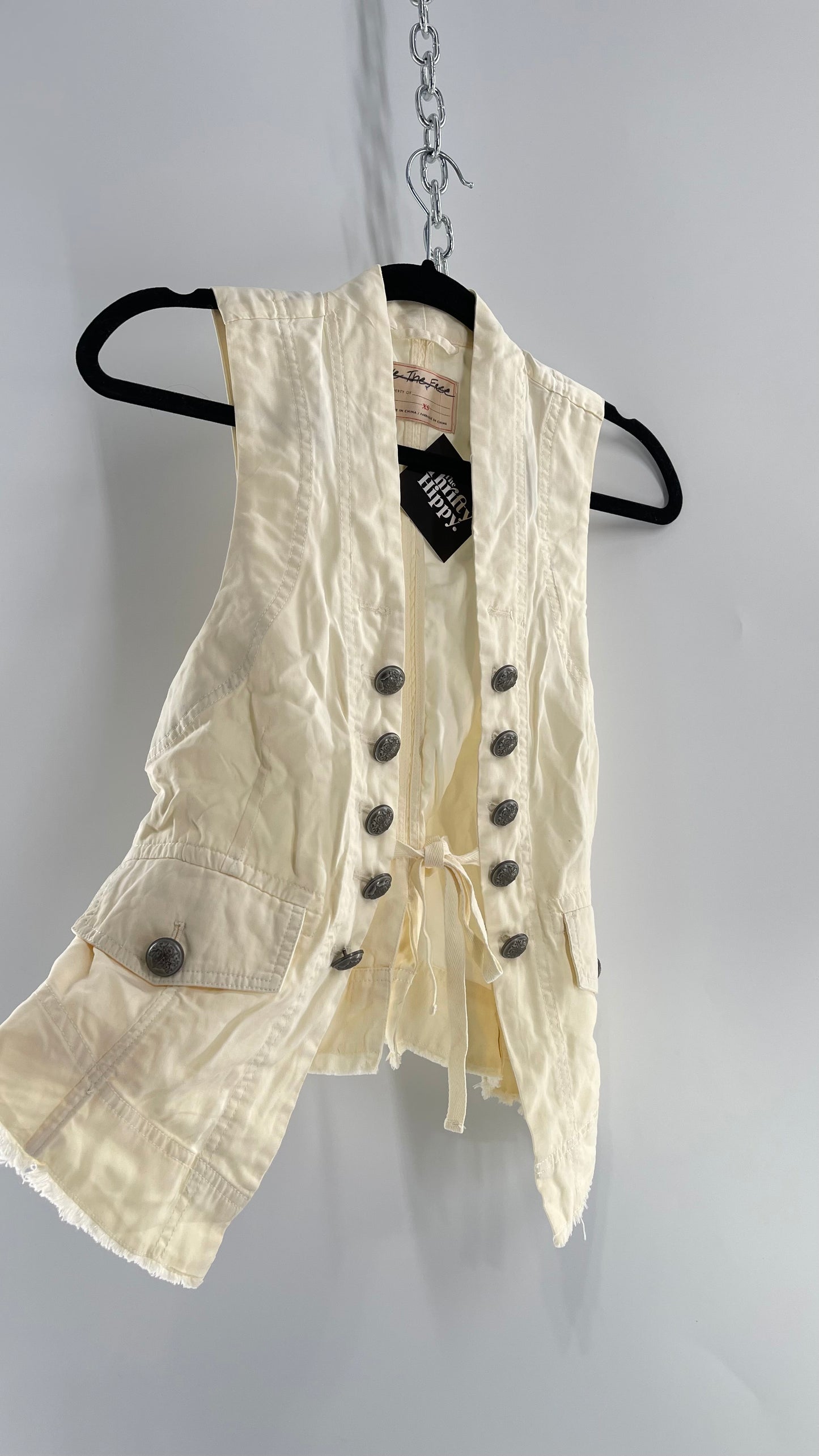 Free People Off White Military Style Vest with Tags Attached (XS)