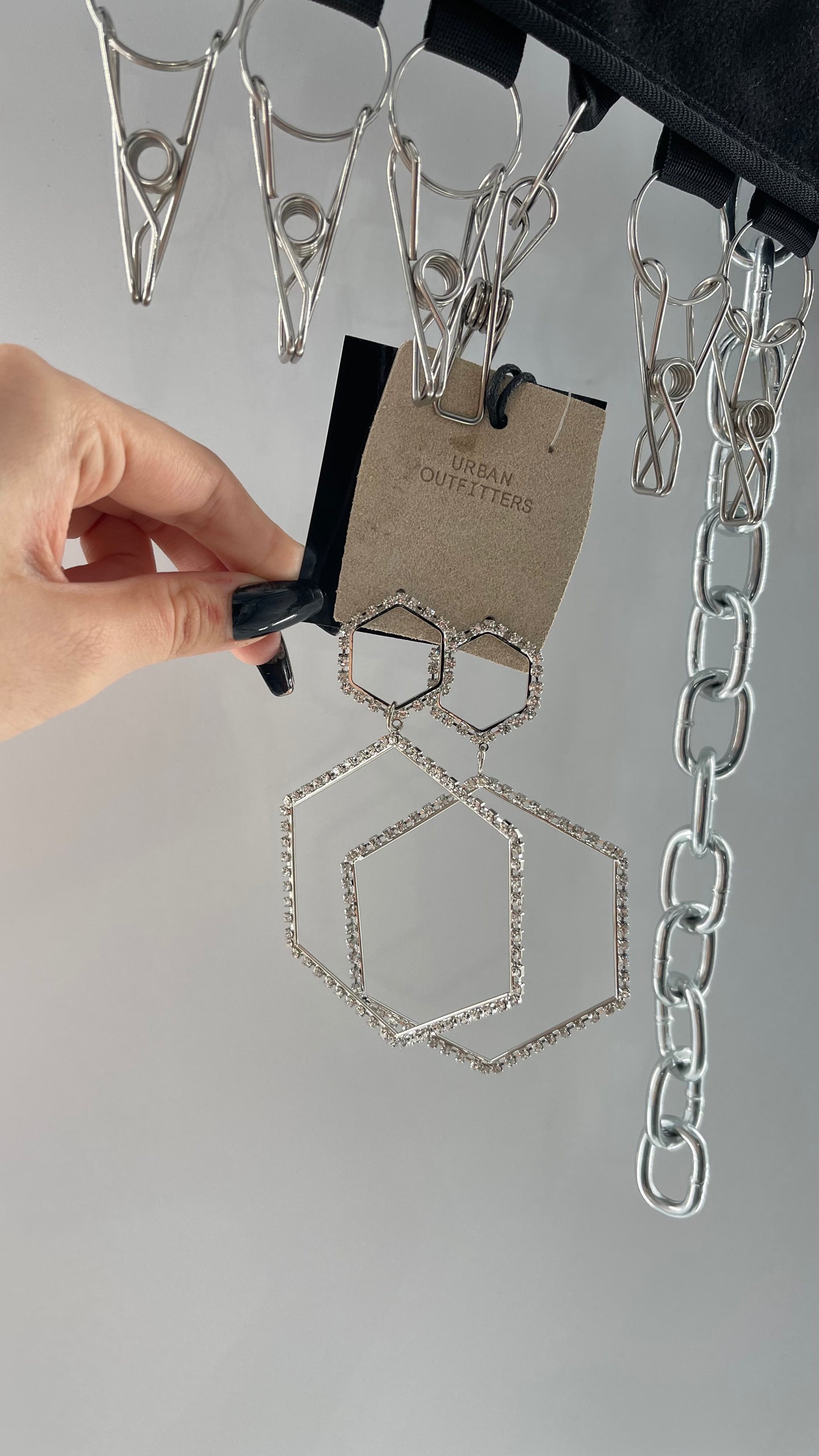 Urban Outfitters Crystal Hexagon Selena Statement Earing