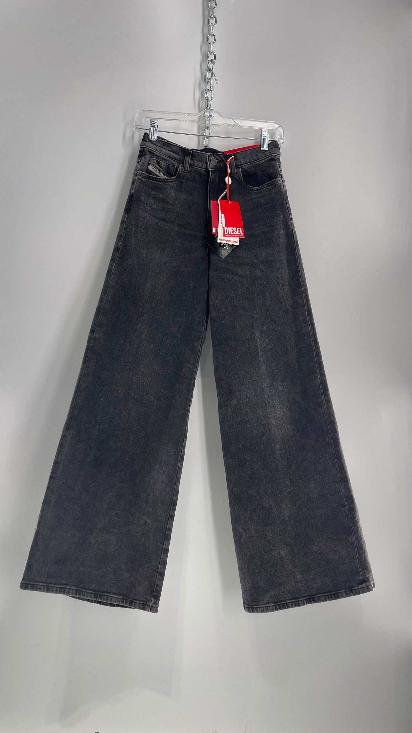 DIESEL Charcoal Grey Baggy Wide Leg 1978 D Akemi OCLBG with Tags Attached (24x30)