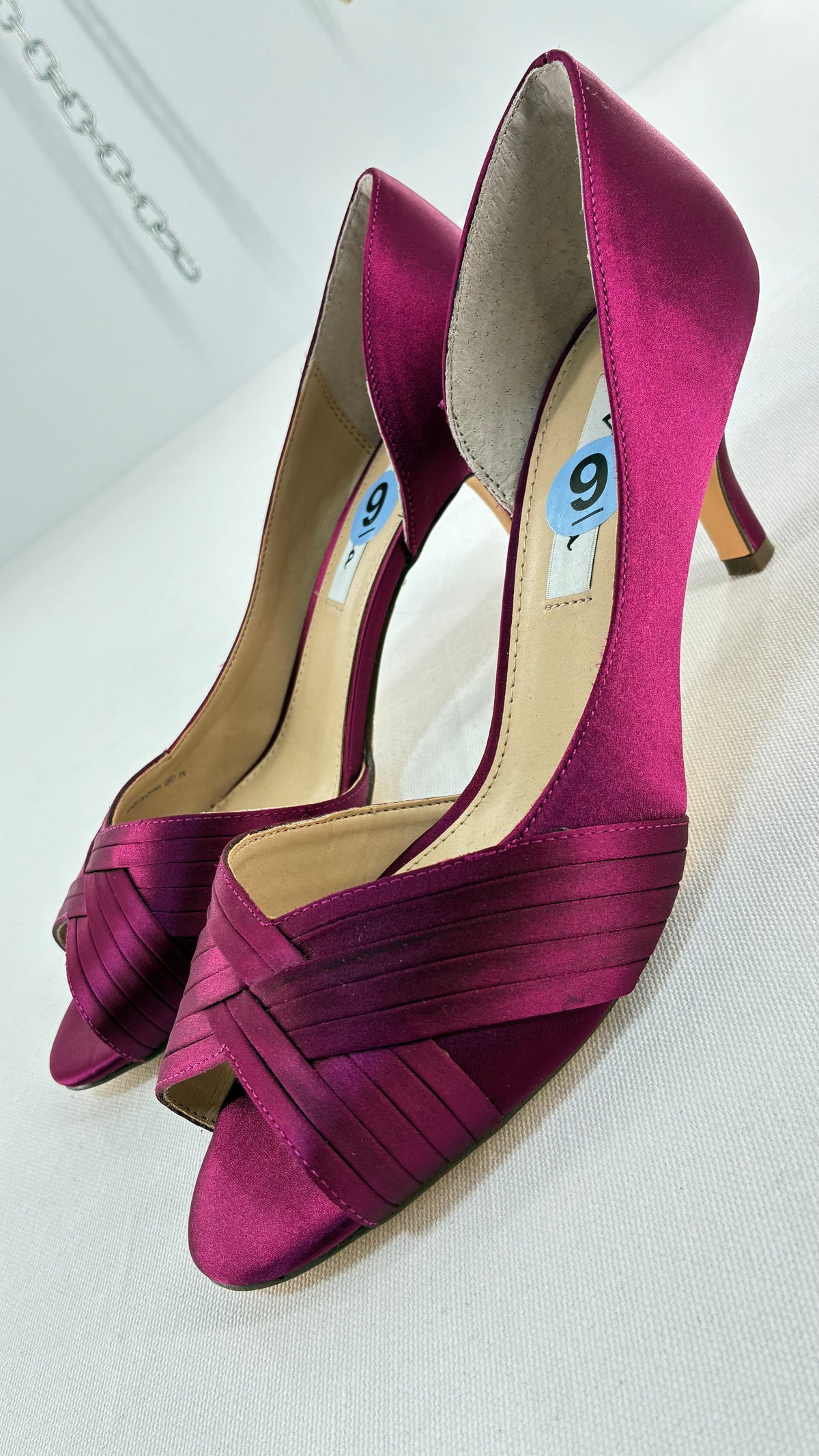 NINA Fuchsia Satin Kitten Heels (9)