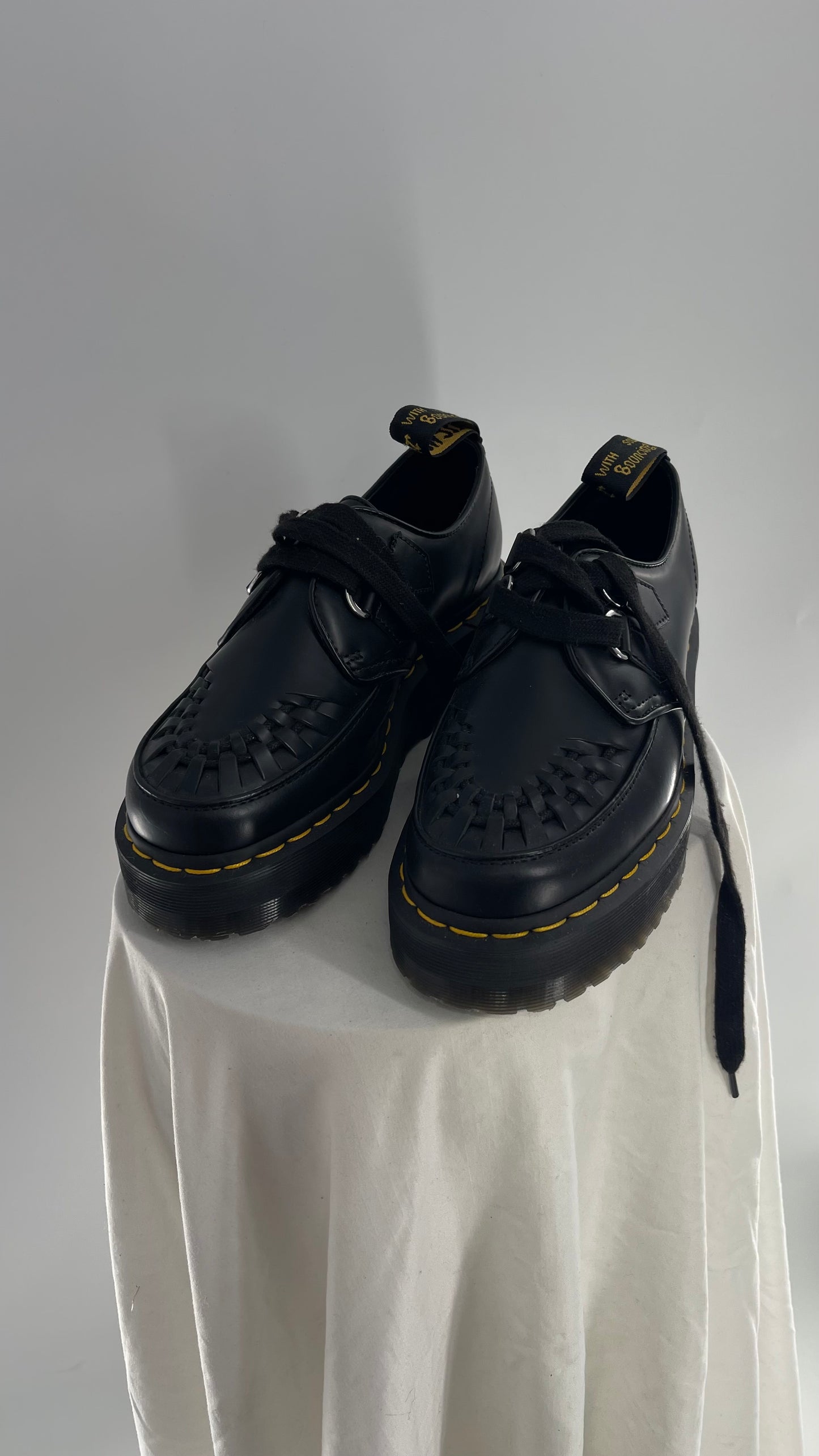 Dr.Martens NWOT Black Patent Leather Platform/Creeper Oxfords (8L 7M)