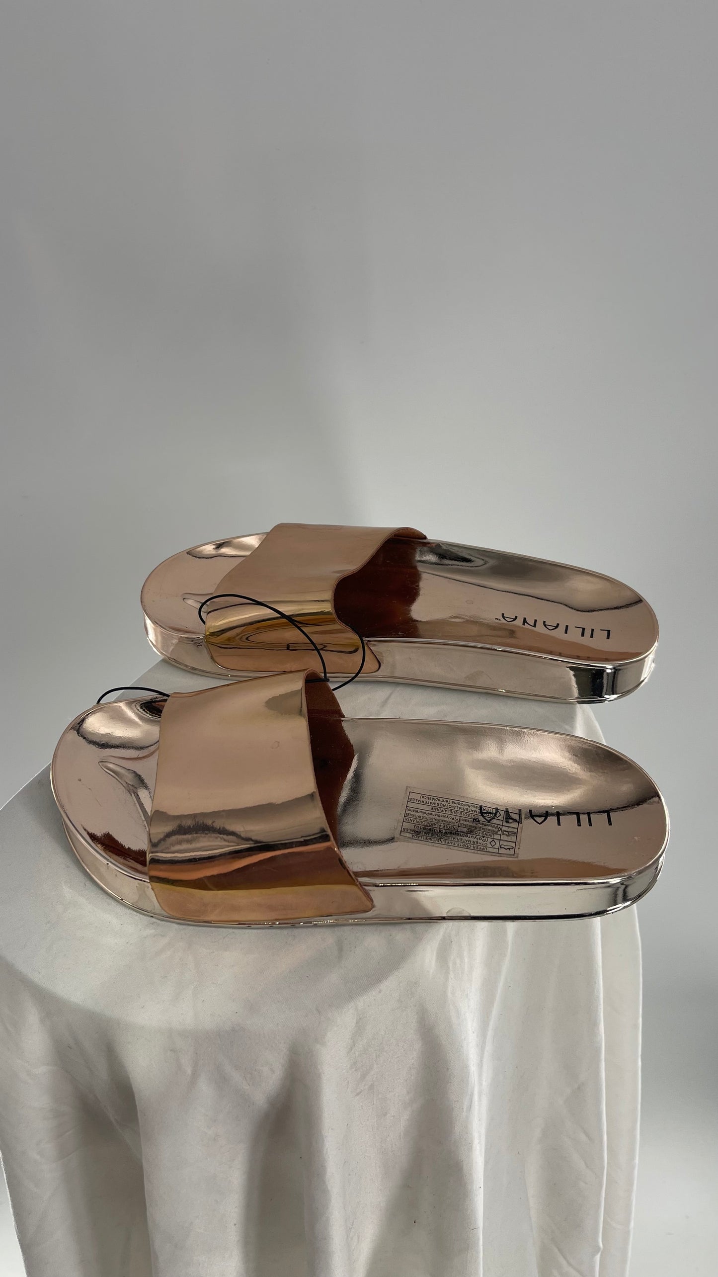 Liliana Copper/Rose Gold Metallic Slides (8)