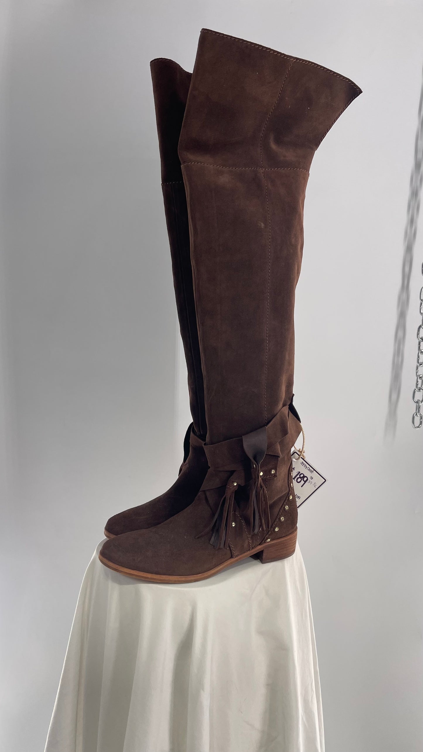 See by Chloé Dasha Dark Brown Dakar Thigh High Suede Boots (39.5/9.5)