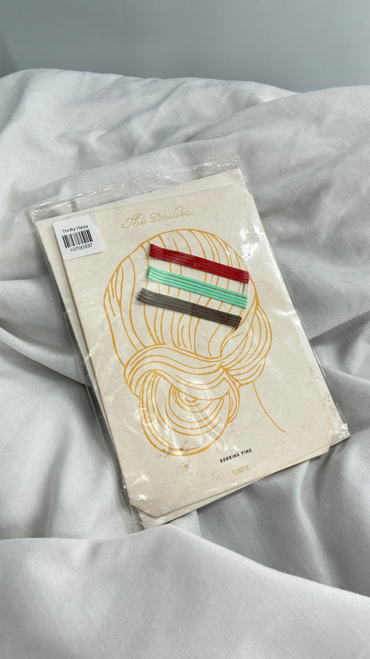 Free People Red, Blue, Grey Bobby Pin Set with Envelope