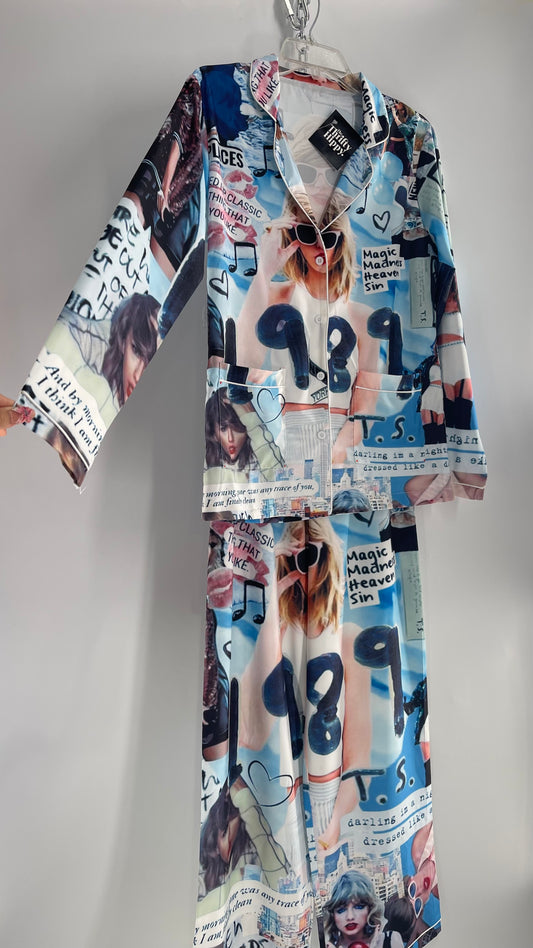 Taylor Swift All Over Graphic Printed Pijamas (Medium)