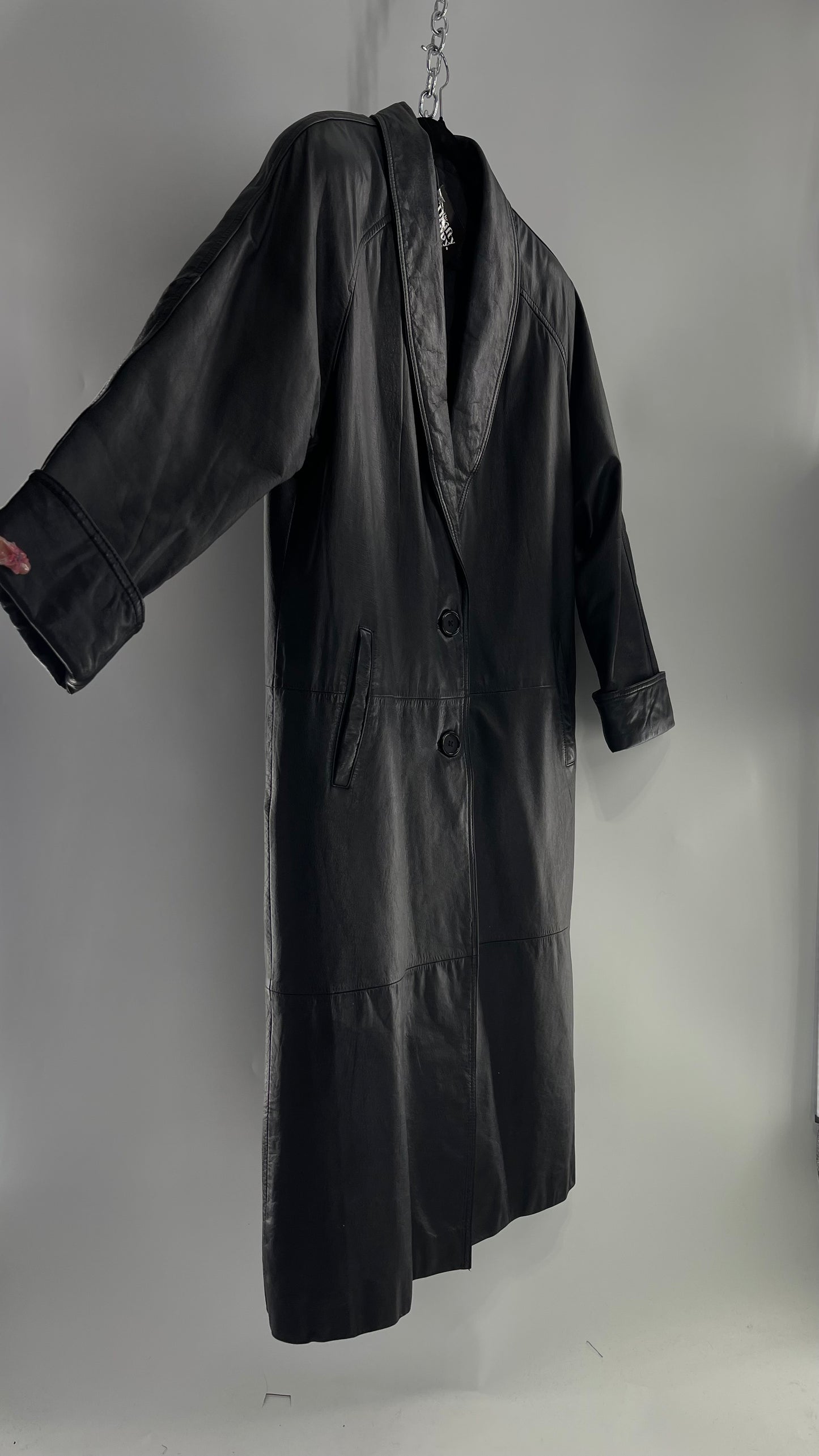 Vintage Jaqueline Ferrar Leather Trench Duster (Large)