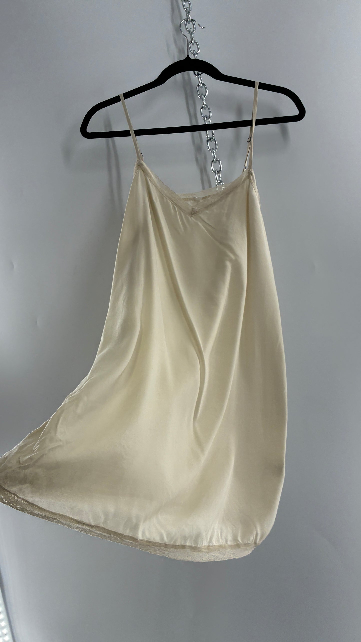 Beige Slip Dress with Lace Trim (2)