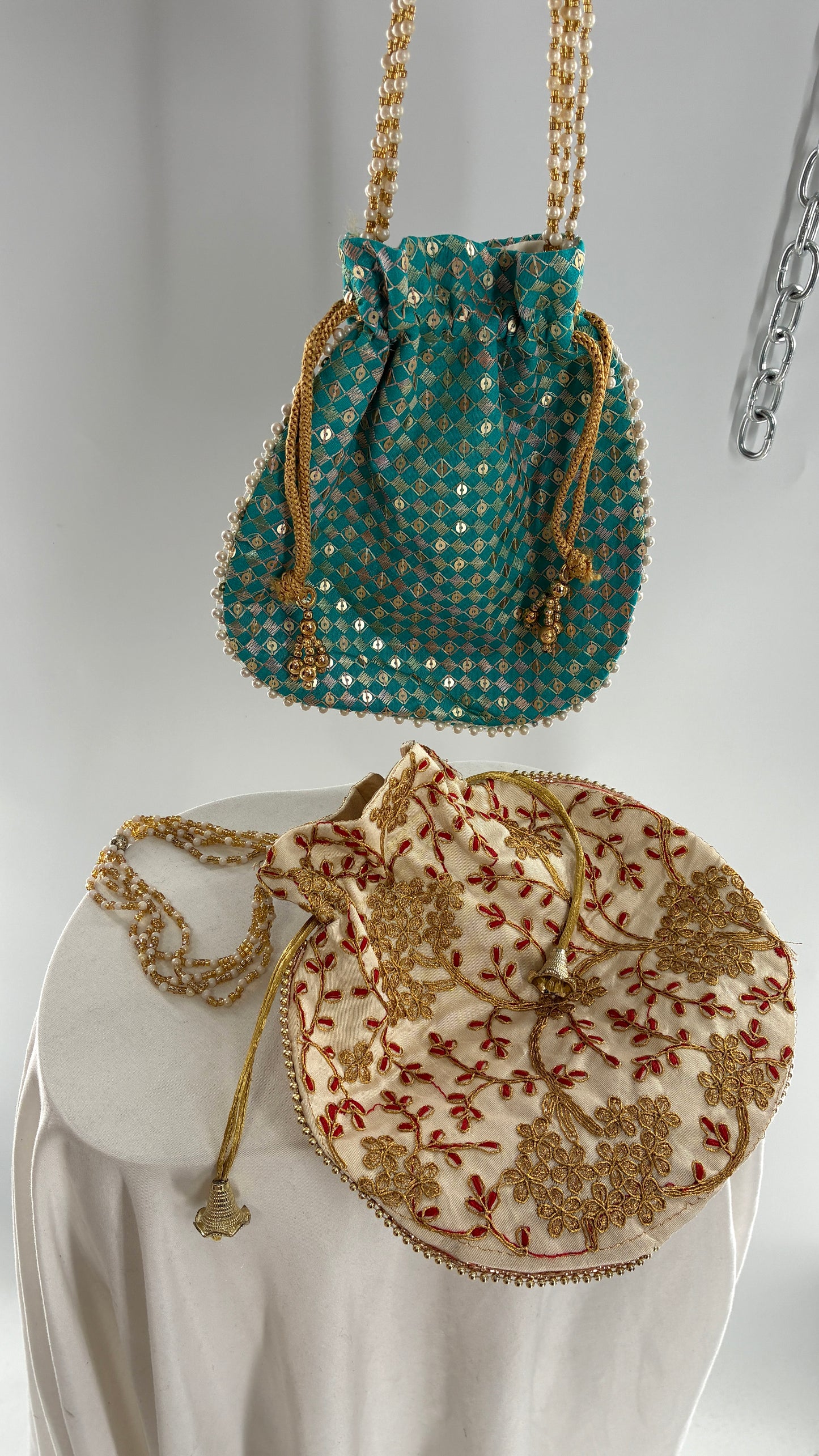 Vintage Beaded Wristlet Purse 2 Pc Set