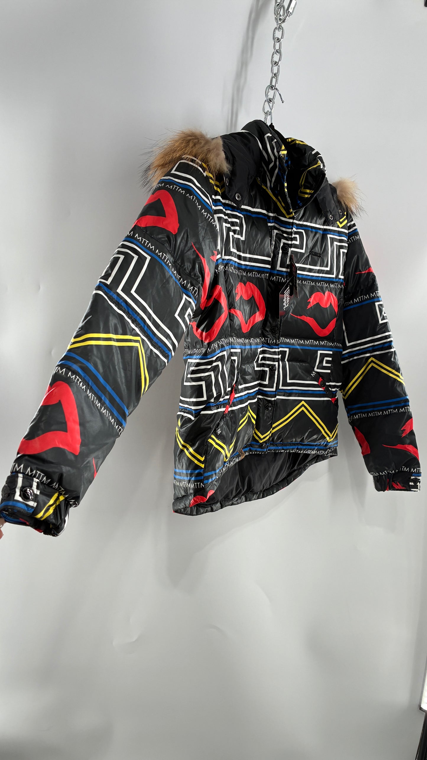 Vintage MARRIED TO THE MOB Graphic Puffer Jacket (Medium)
