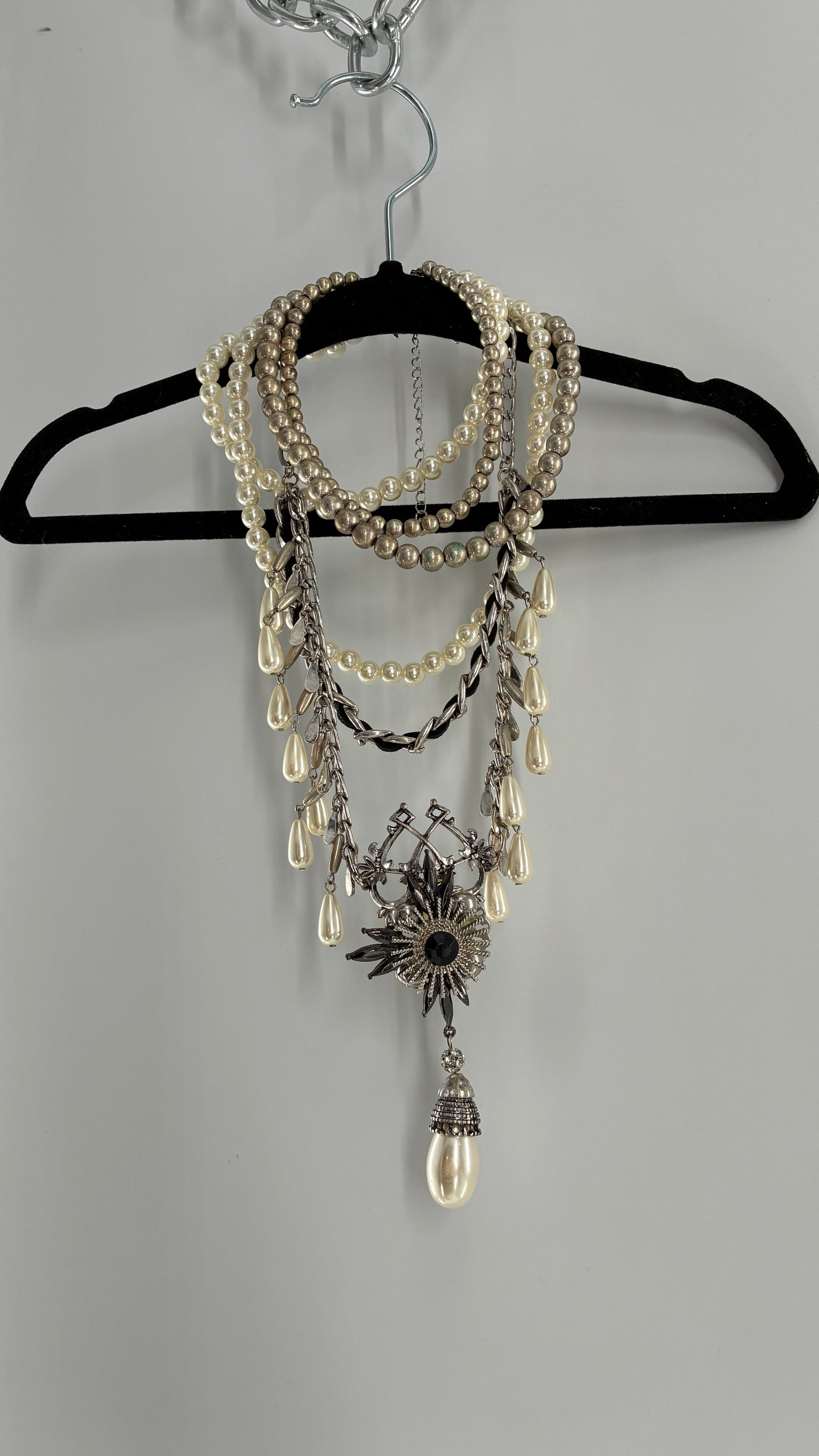 Free People Pearl Multi Layer Stacked Necklace