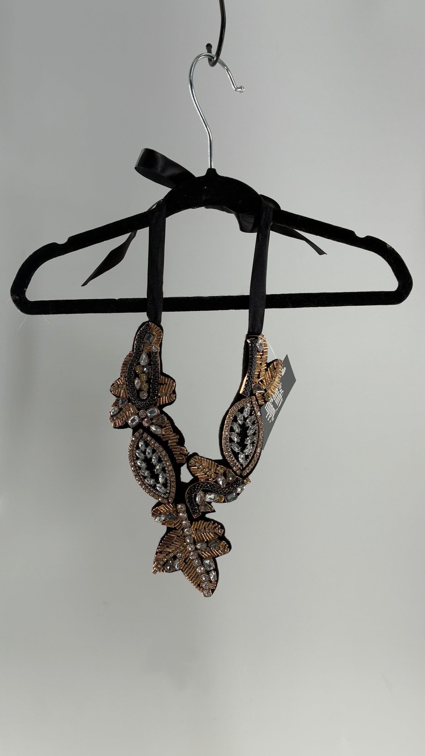 Vintage Ornate Beaded and Embroidered Adjustable Choker Necklace