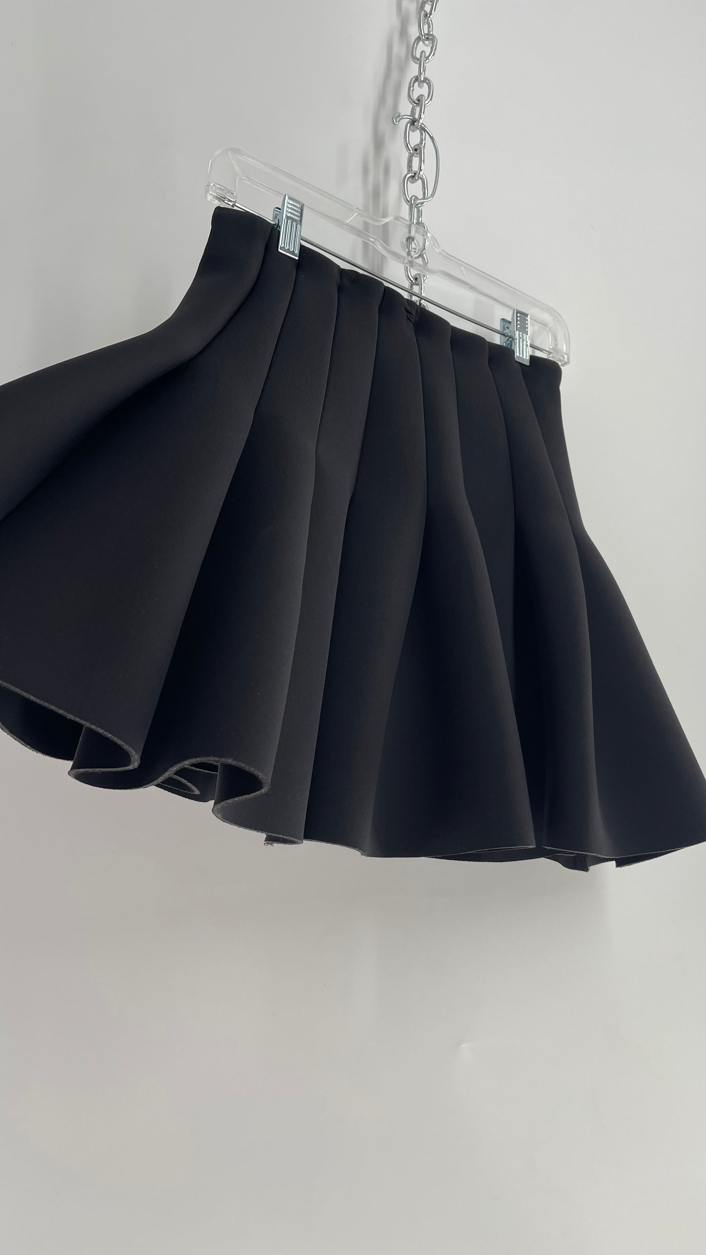 Cartoon Style Pleated Neoprene Mini Skirt (8)