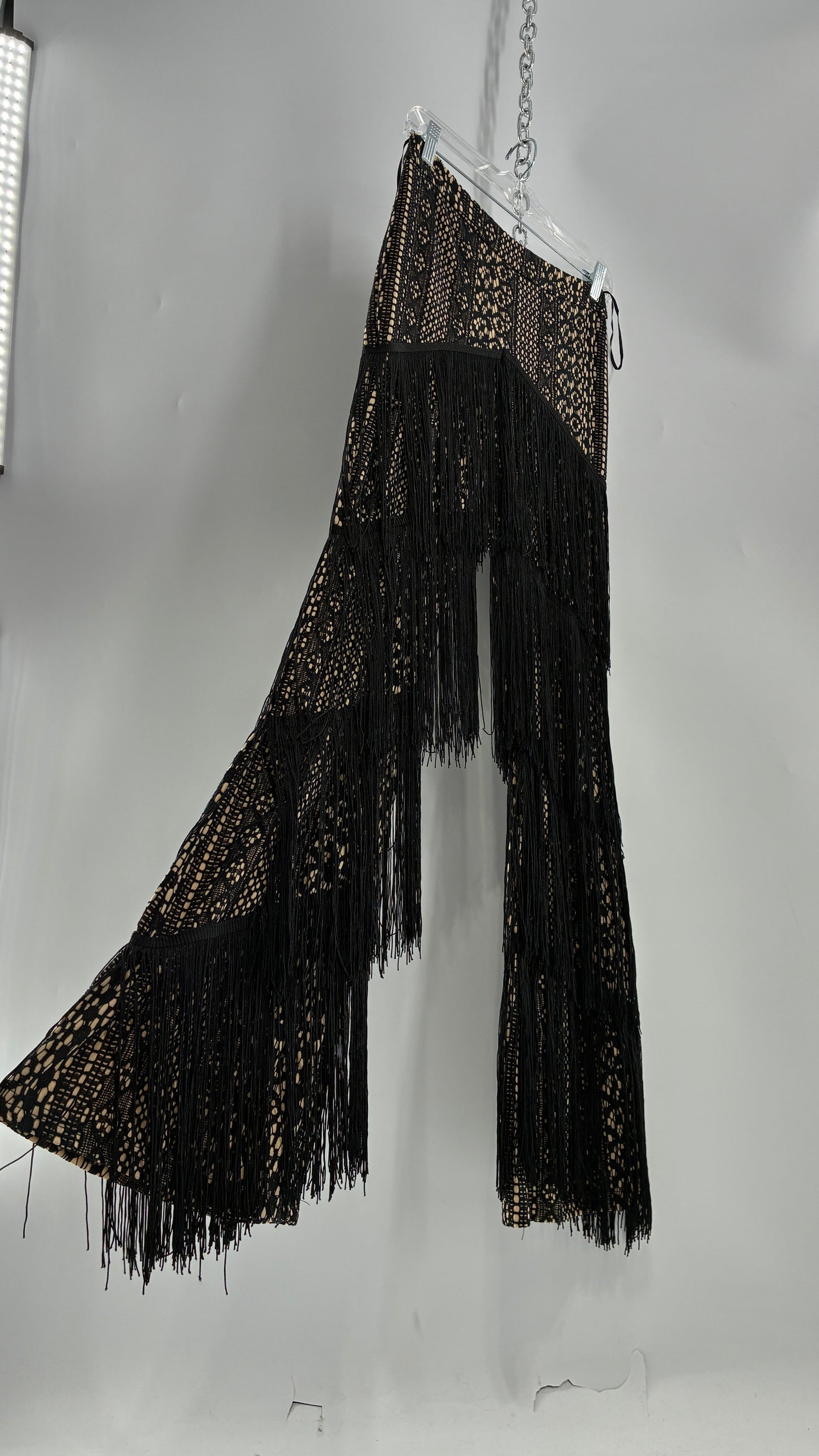 BANJUL Lace Kickflares Covered in Layers of Fringe (Small)