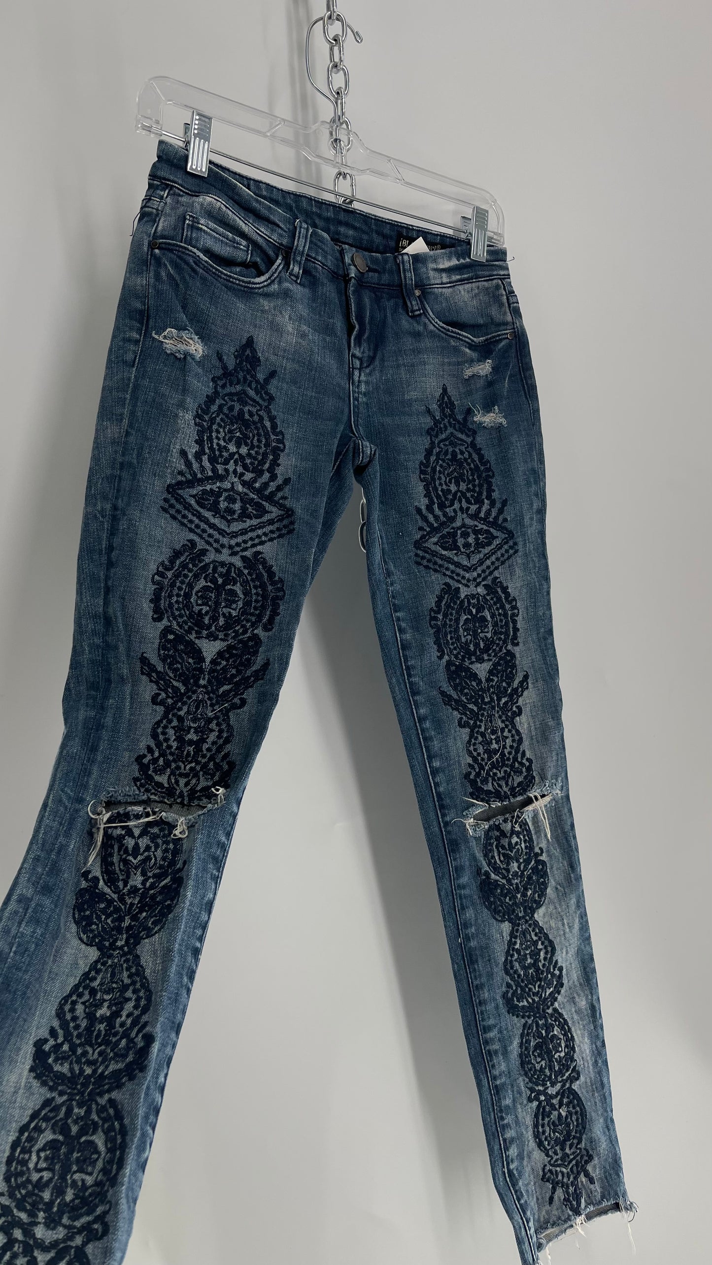 BLANK NYC Distressed Fully Embroidered Jeans (24)