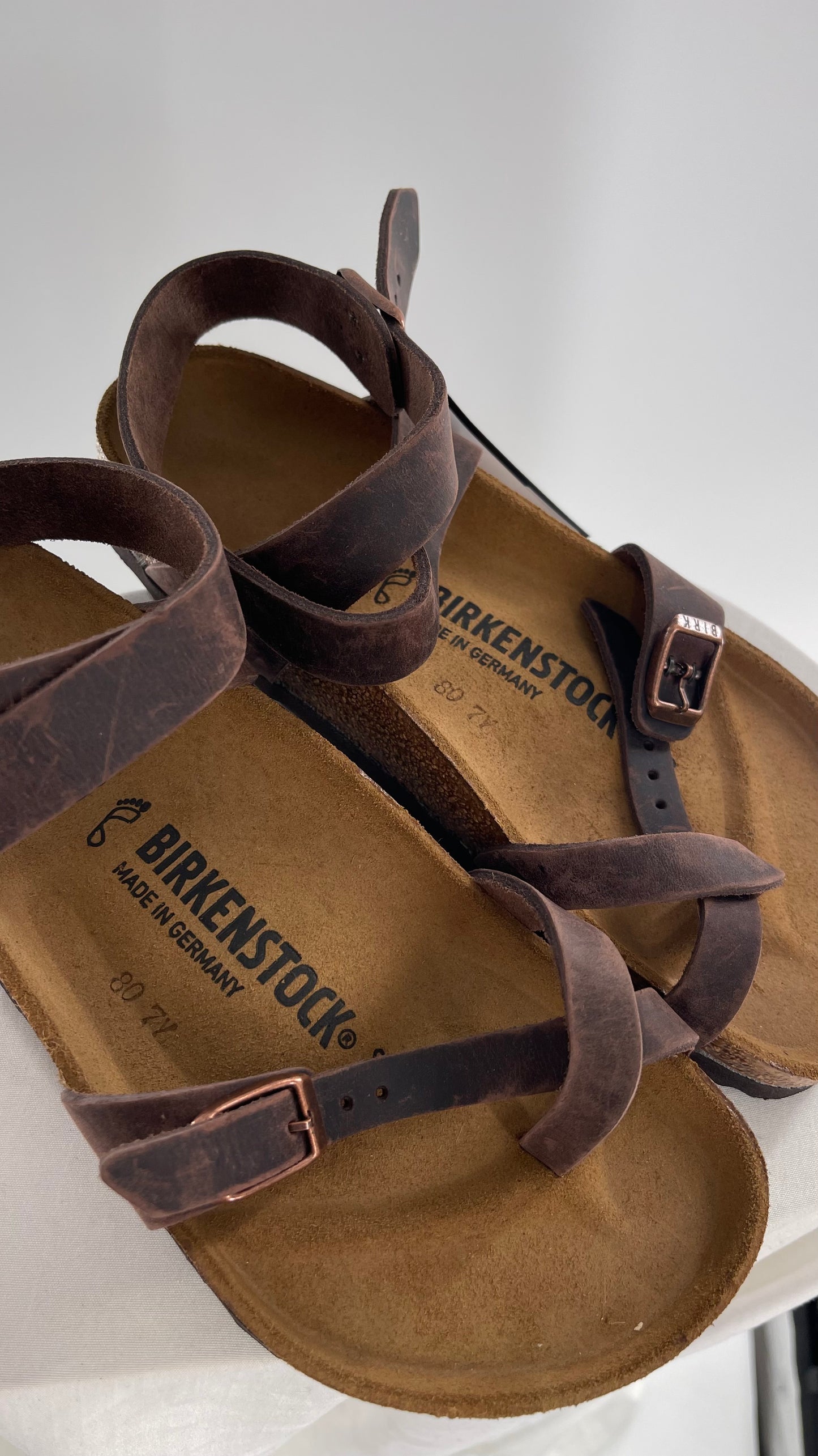 BIRKENSTOCK YARA Leather Strappy Sandal with Tags Attached (36)