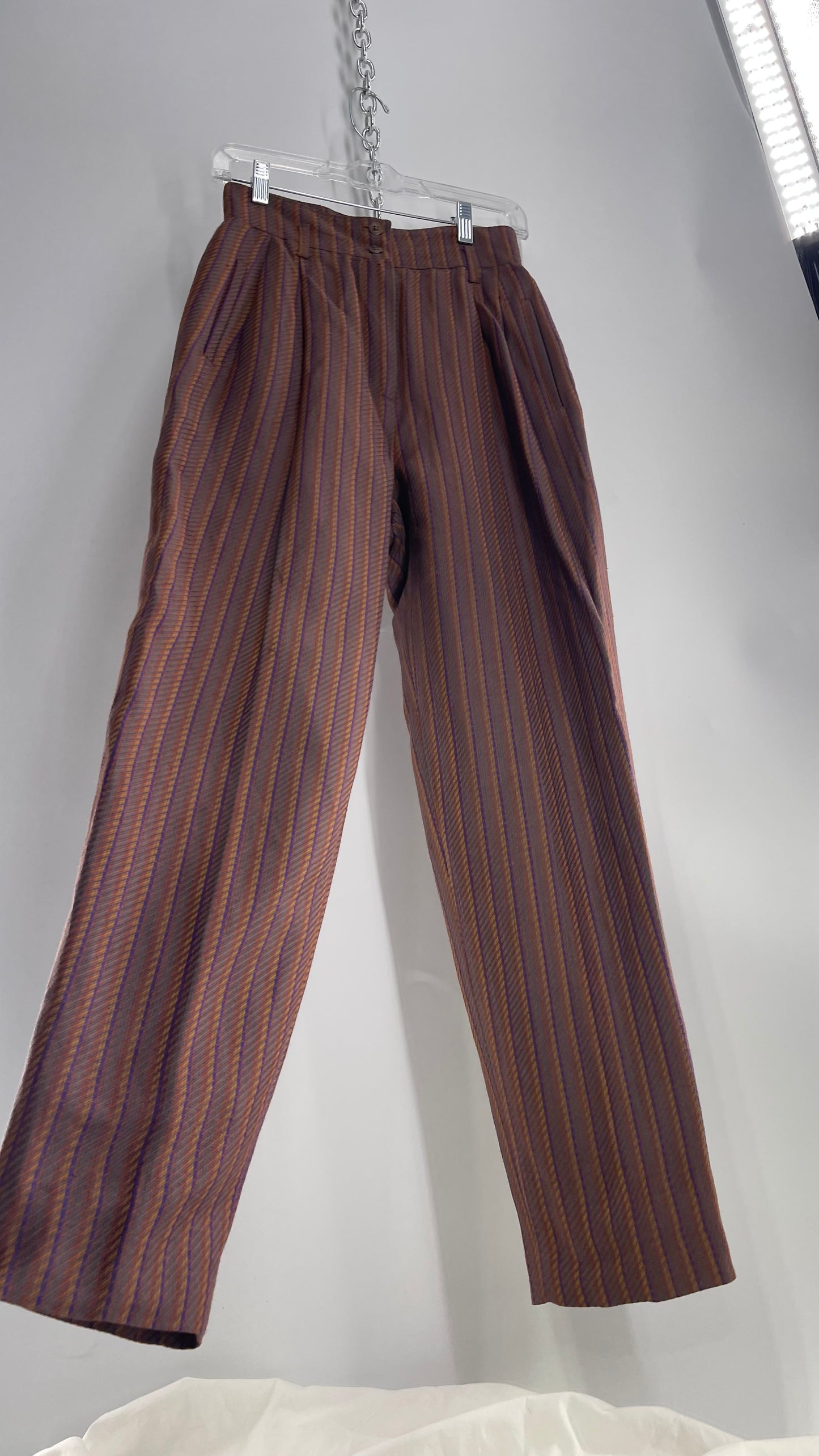 Vintage High Waisted Striped Trouser  (2)